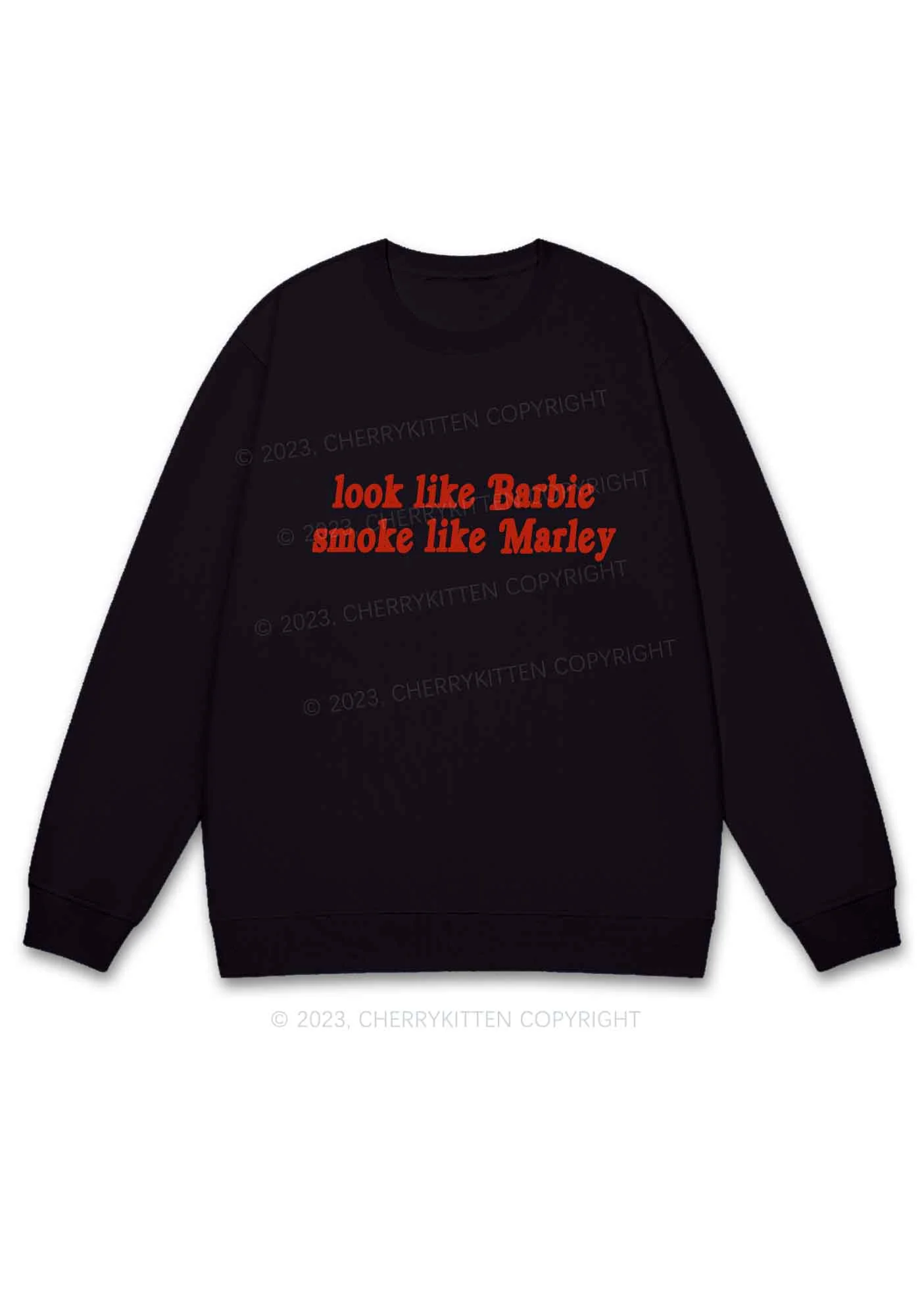 Smoke Like Marley Y2K Sweatshirt Cherrykitten - Image 3