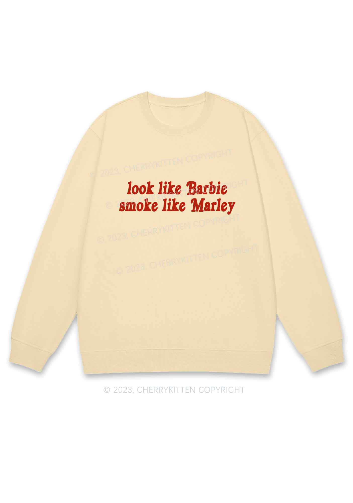 Smoke Like Marley Y2K Sweatshirt Cherrykitten - Image 4