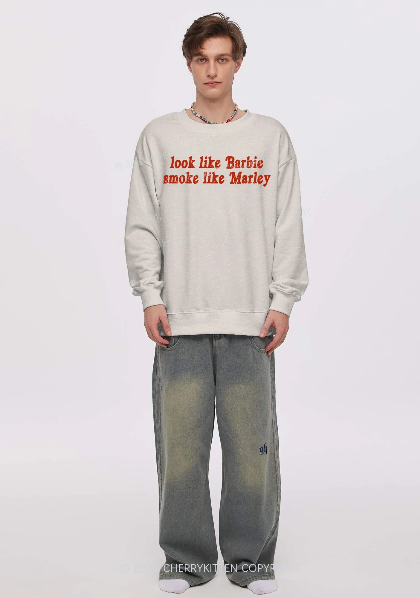 Smoke Like Marley Y2K Washed Sweatshirts Cherrykitten - Image 2