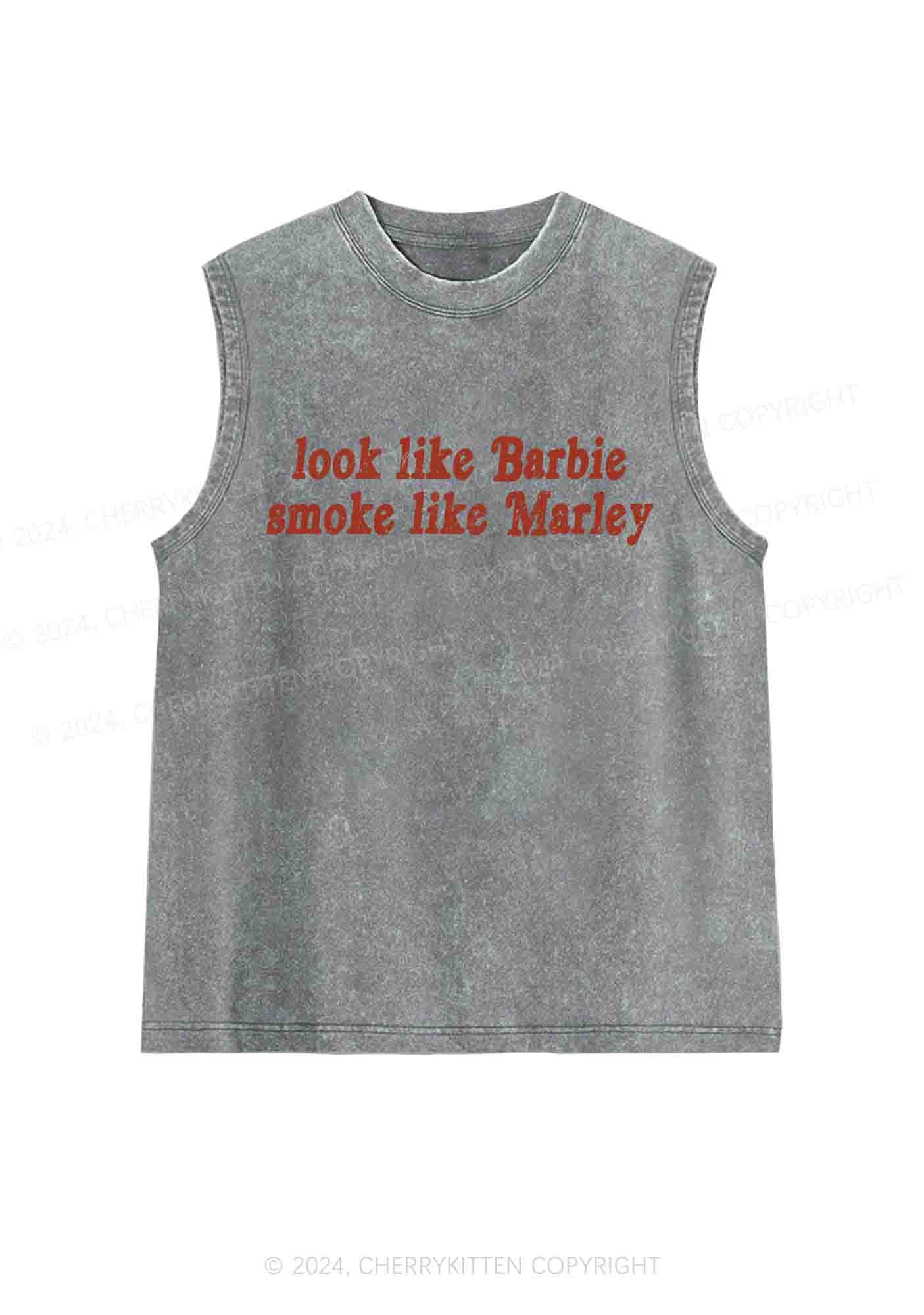 Smoke Like Marley Y2K Washed Tank Cherrykitten - Image 5