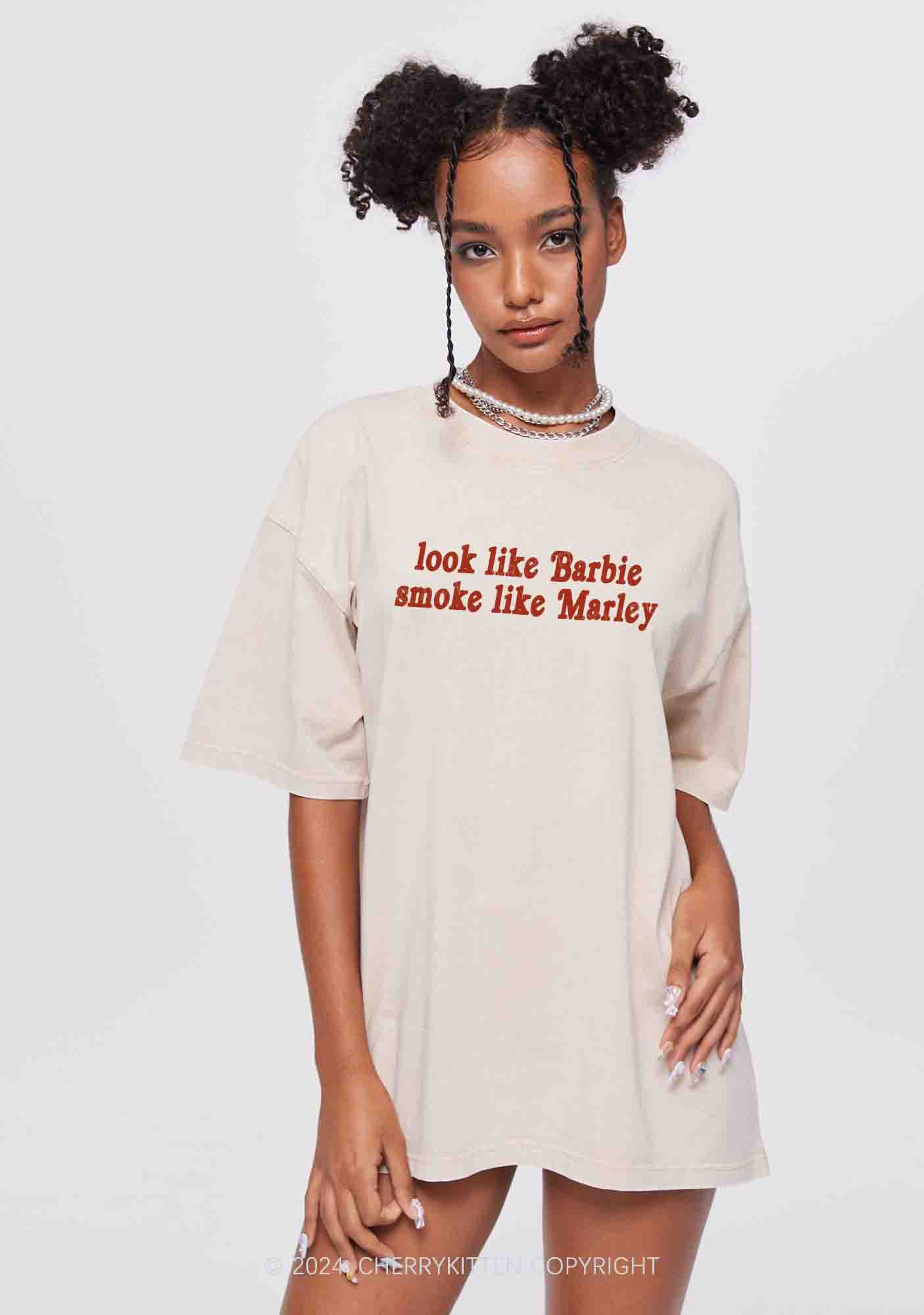 Smoke Like Marley Y2K Washed Tee Cherrykitten - Image 2