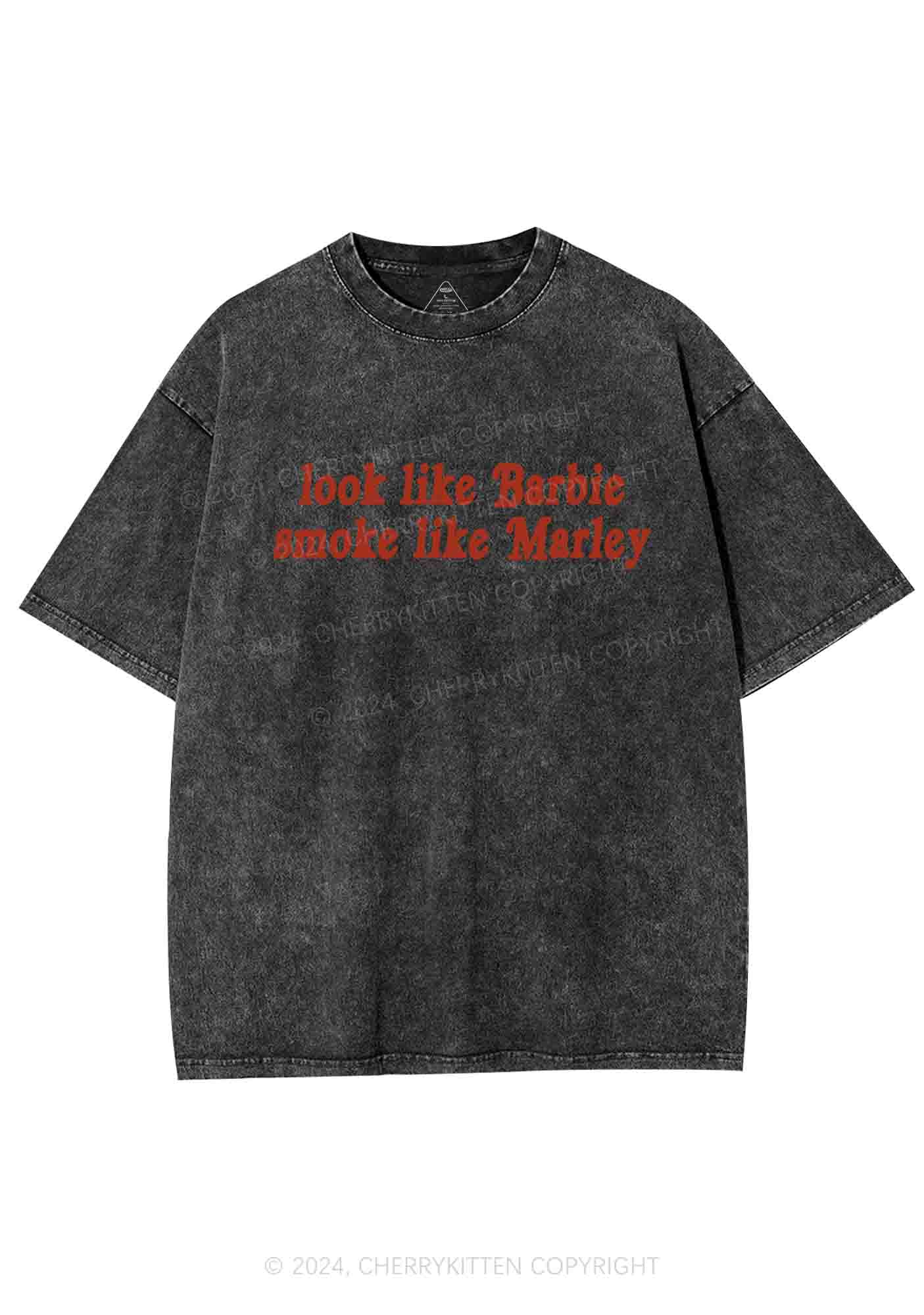 Smoke Like Marley Y2K Washed Tee Cherrykitten - Image 3