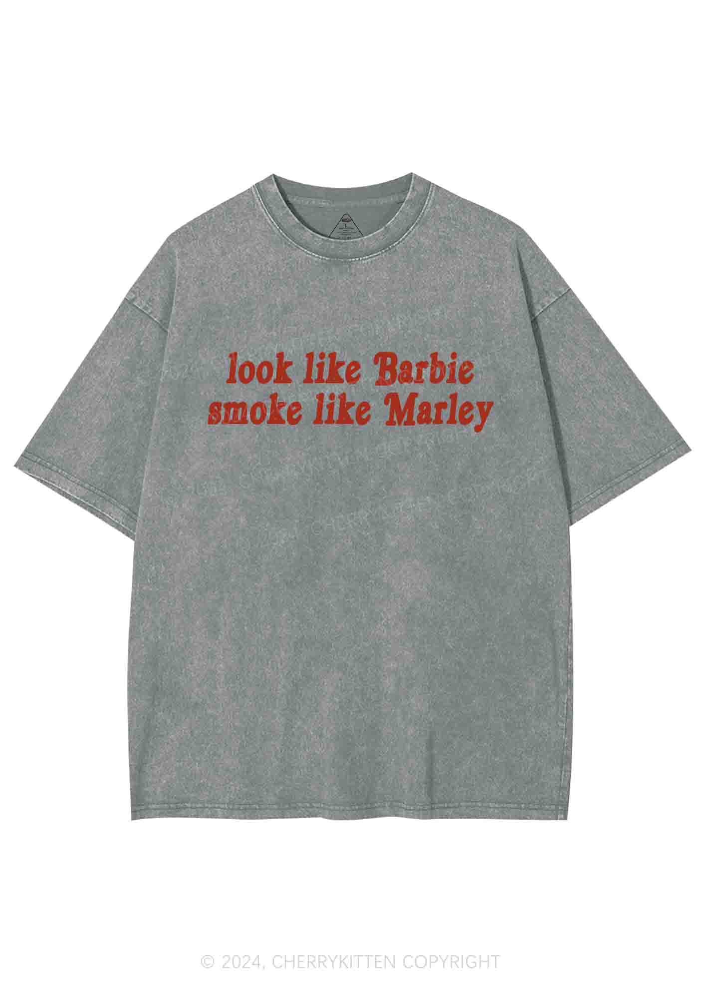 Smoke Like Marley Y2K Washed Tee Cherrykitten - Image 6