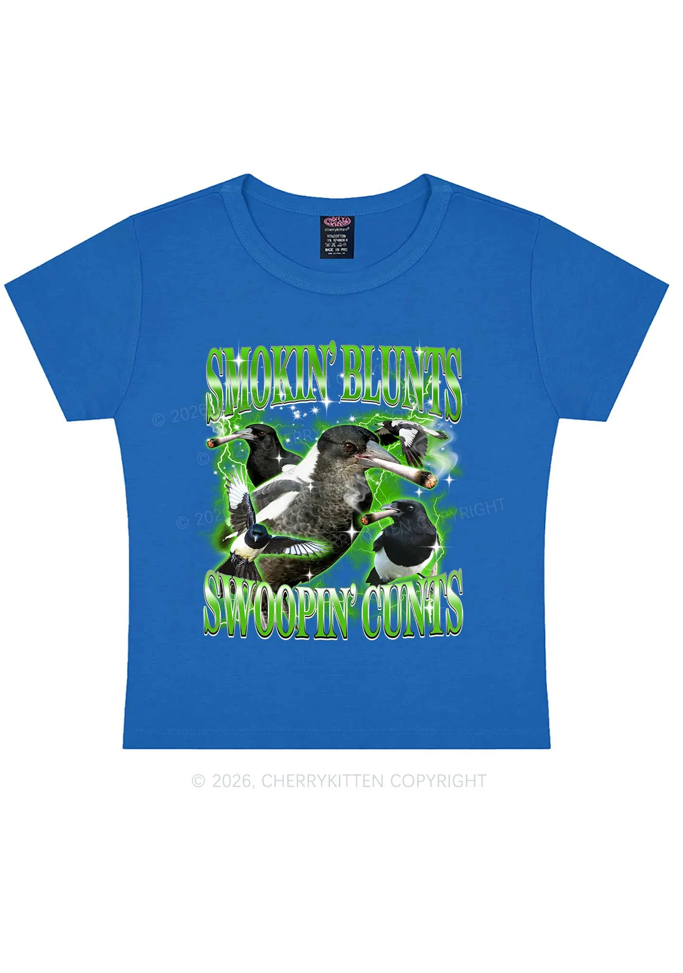Smokin Blunts Swoopin Cxxts Y2K Baby Tee Cherrykitten - Image 9