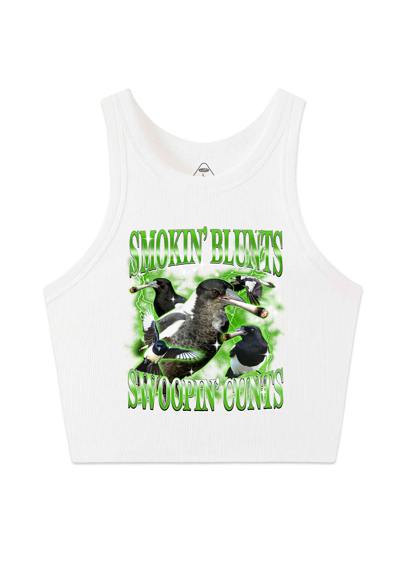 Smokin Blunts Swoopin Cxxts Y2K Crop Tank Top Cherrykitten - Image 3