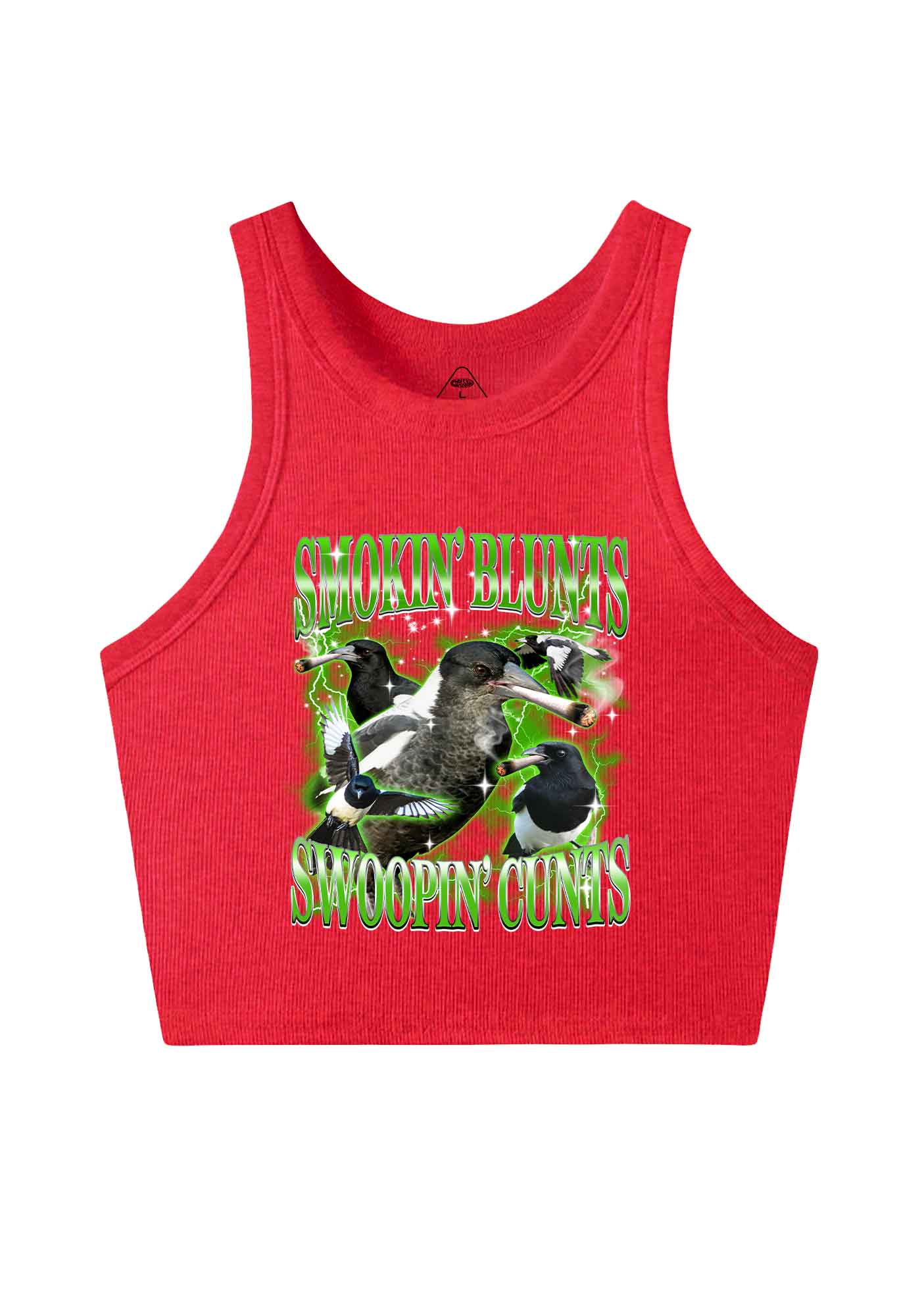 Smokin Blunts Swoopin Cxxts Y2K Crop Tank Top Cherrykitten - Image 5