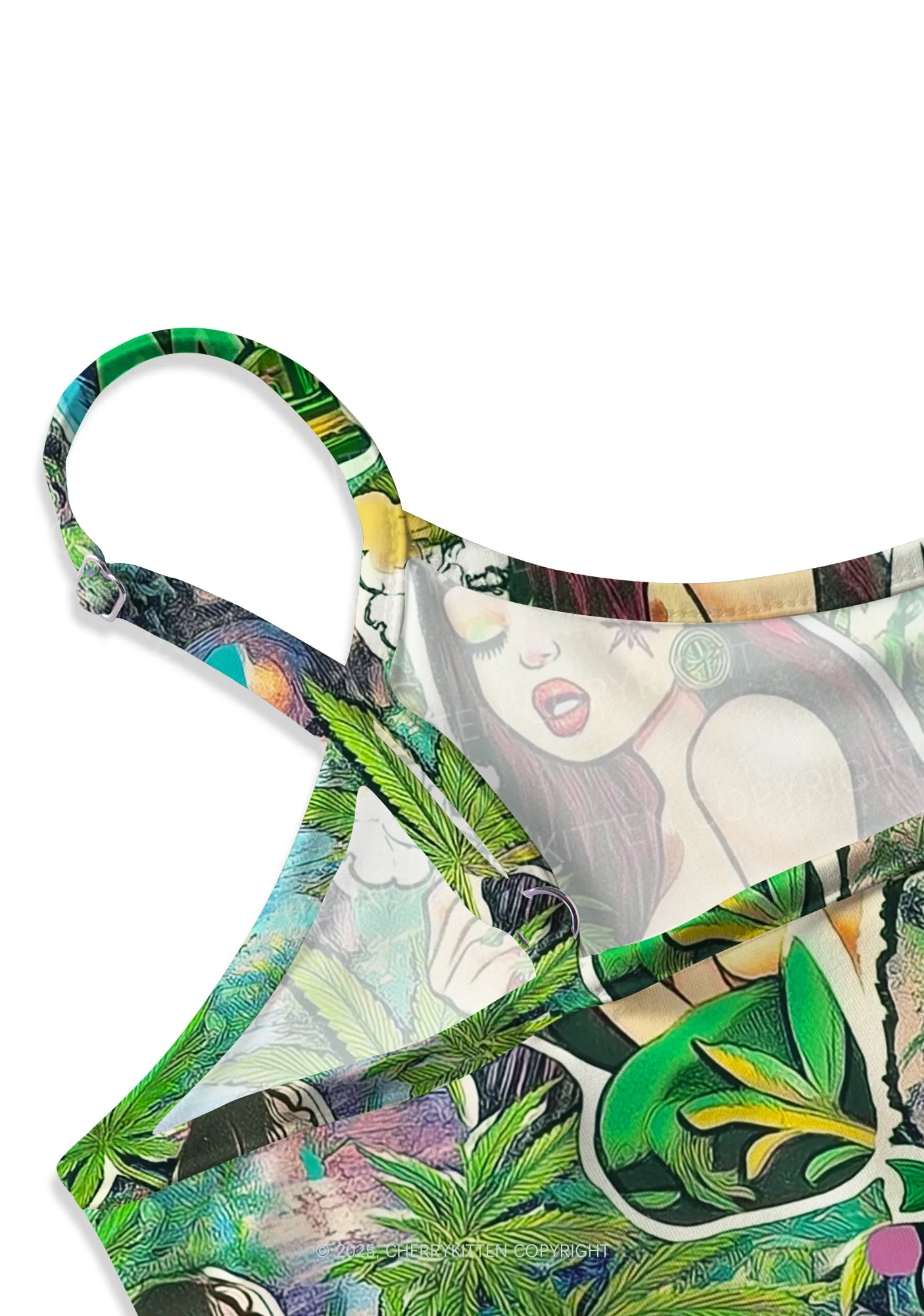 Smoking Girl Y2K Print Slip Dress Cherrykitten - Image 2