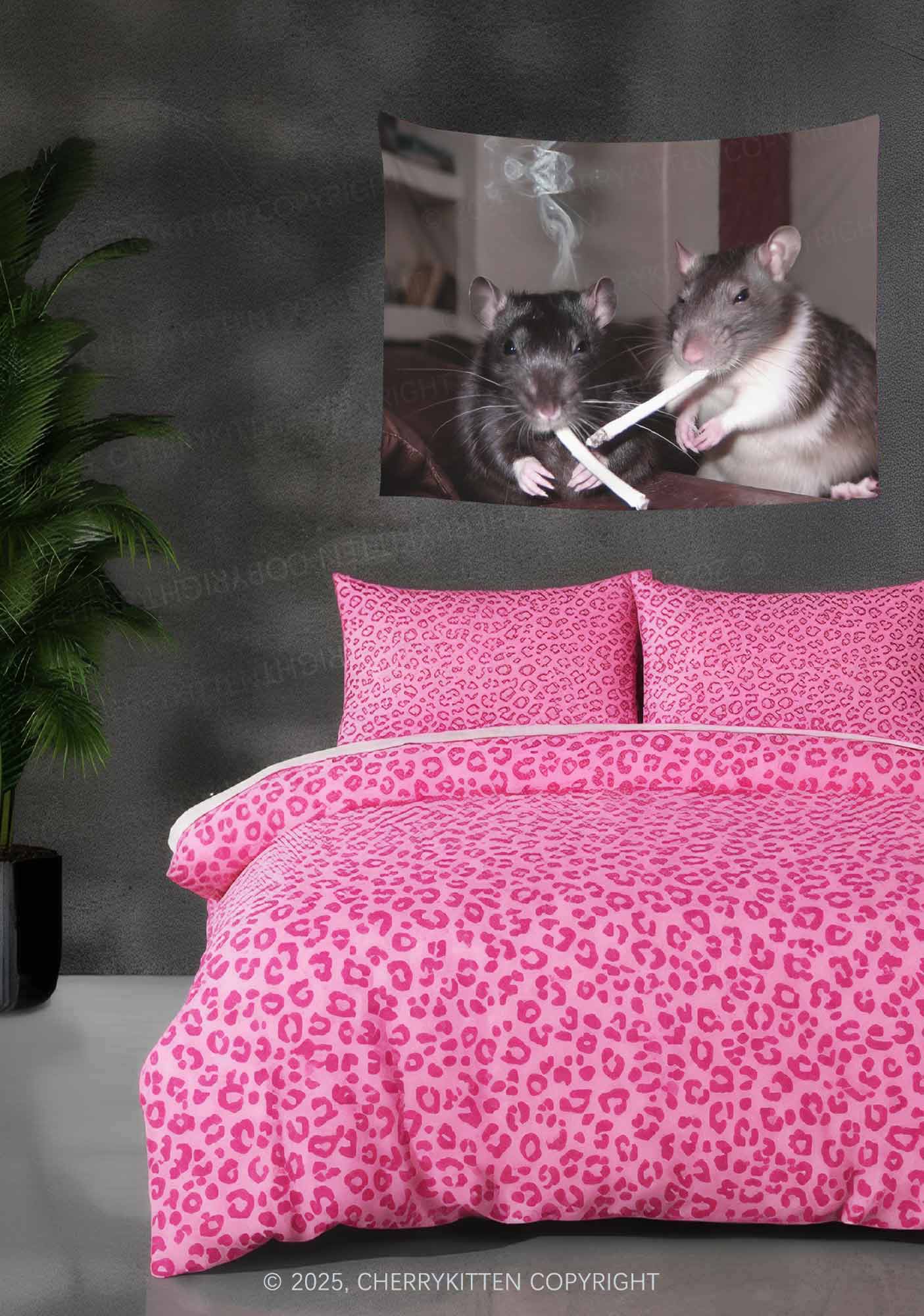 Smoking Rats Flag Y2K Tapestry Cherrykitten - Image 2