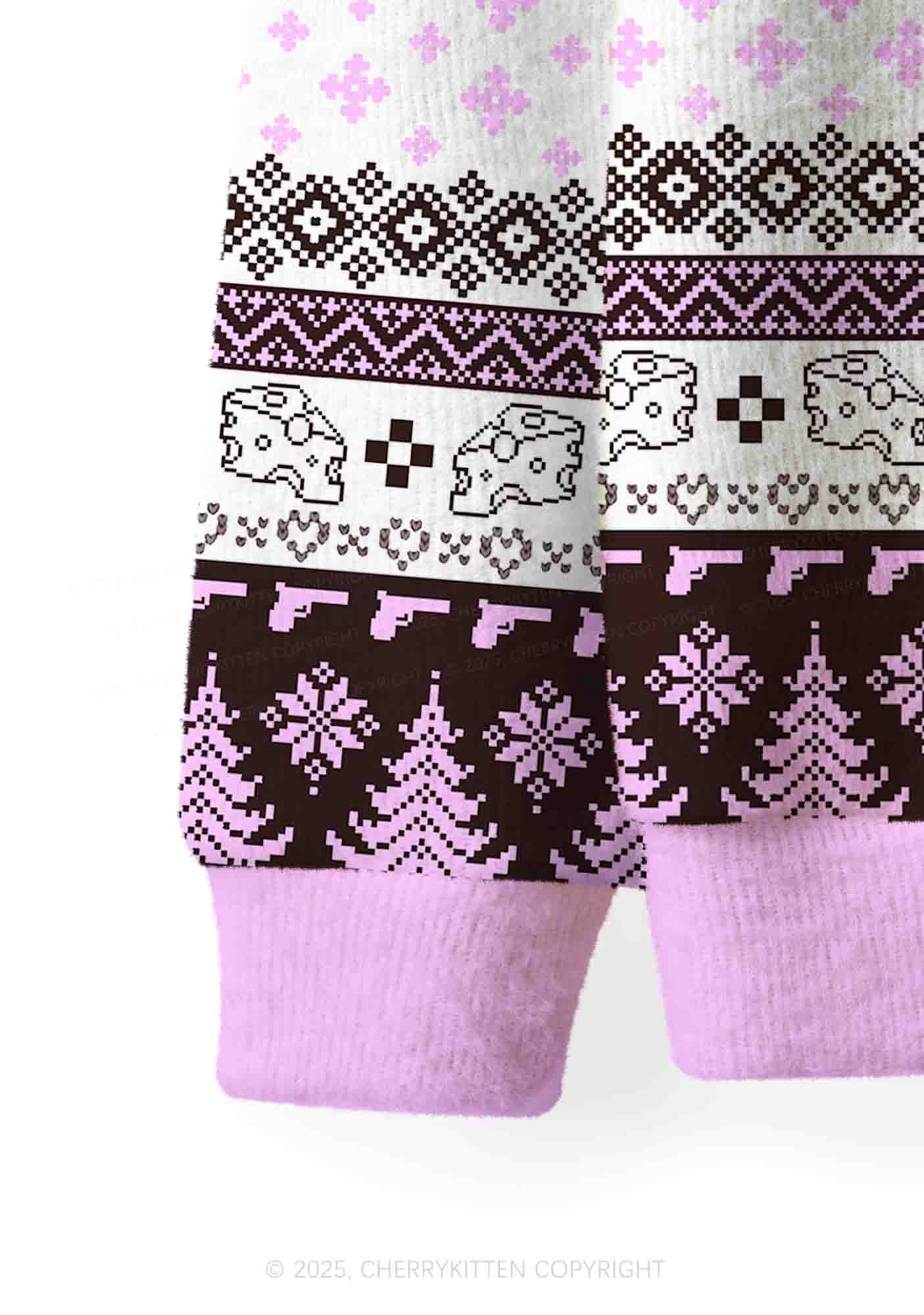 Smoking Rats Y2K Christmas Cardigan Knit Sweatshirt Cherrykitten - Image 4