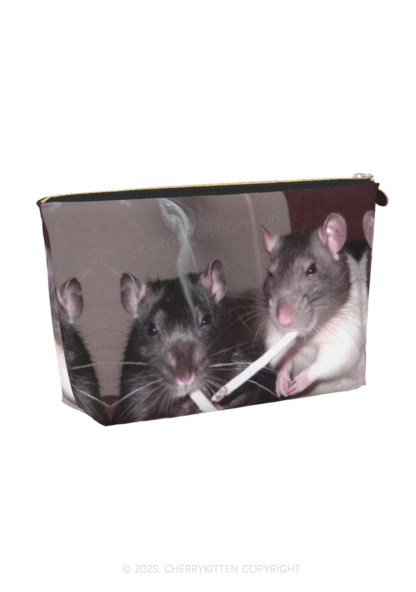 Smoking Rats Y2K Leather Makeup Bag Cherrykitten - Image 3