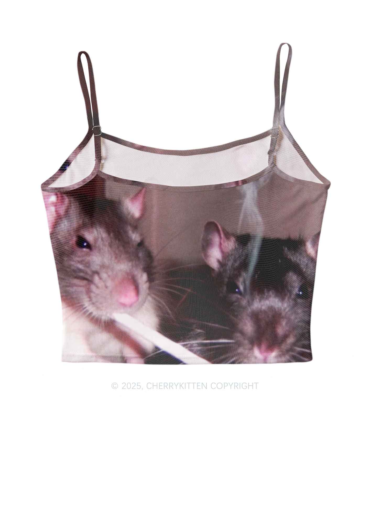 Smoking Rats Y2K Mesh Cami Tank Cherrykitten - Image 3