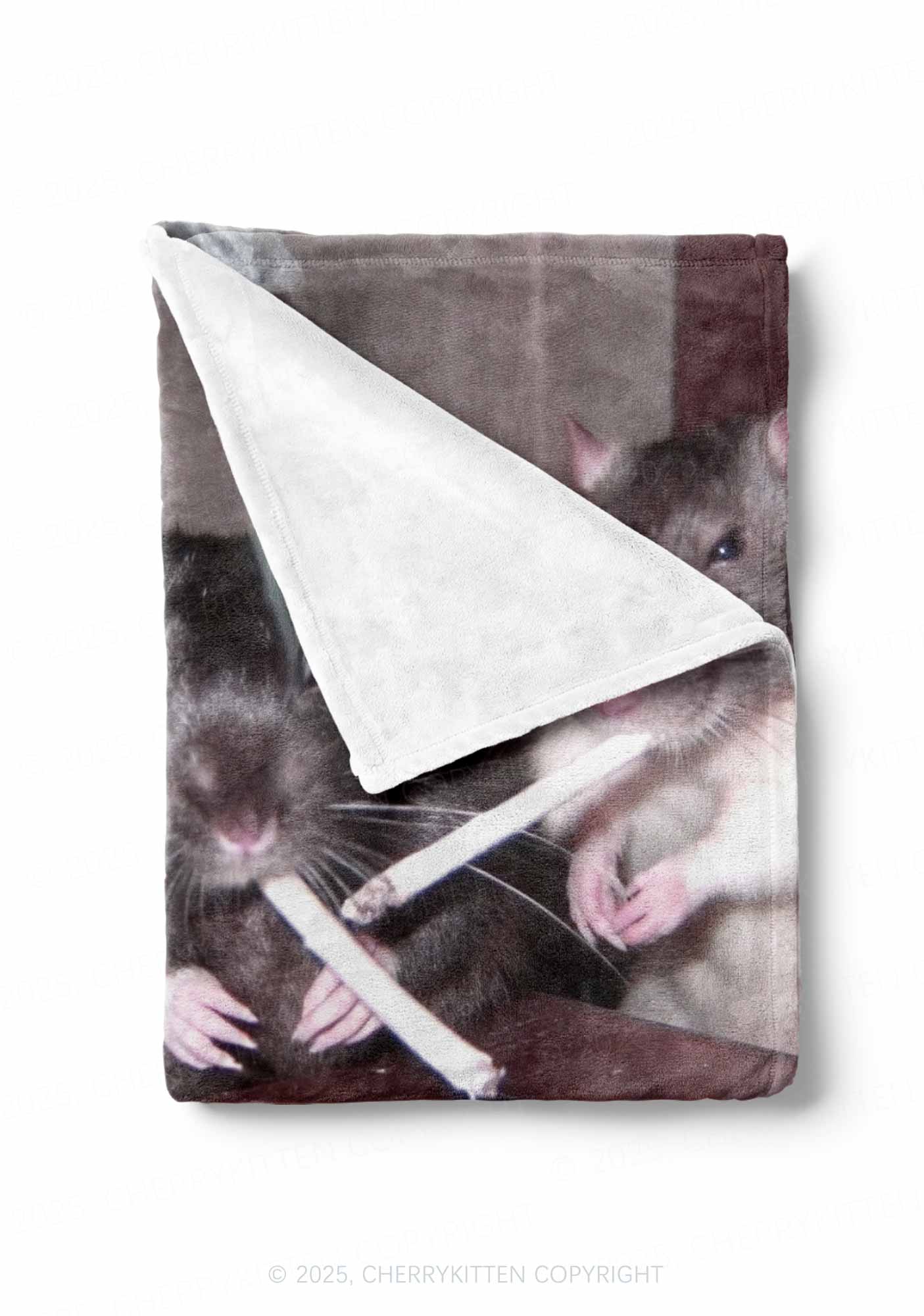 Smoking Rats Y2K Plush Blanket Cherrykitten - Image 2