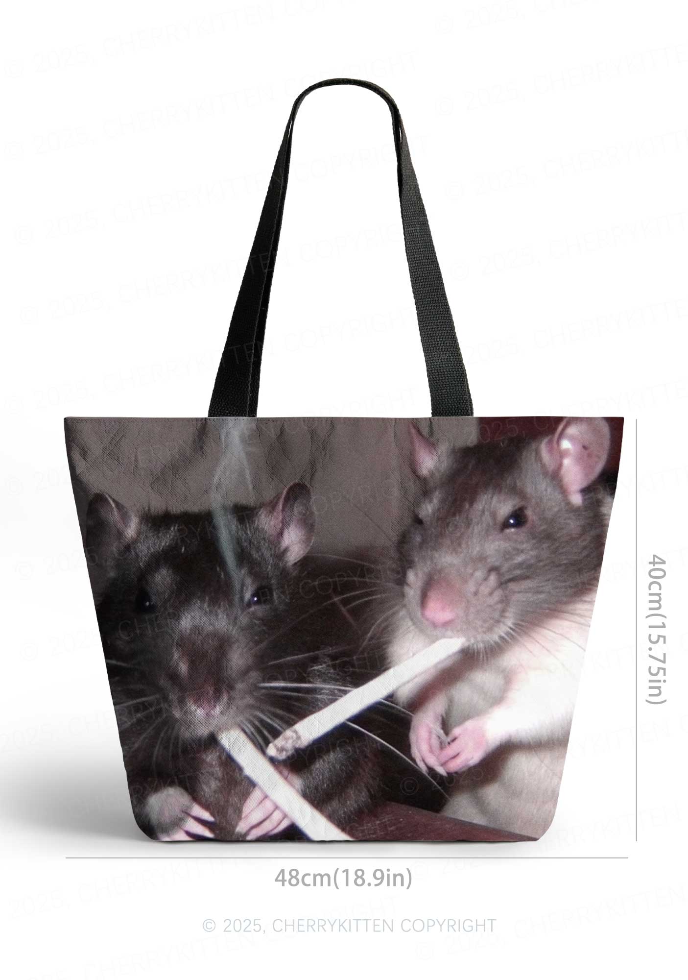 Smoking Rats Y2K Tyvek Tote Bags Cherrykitten - Image 3