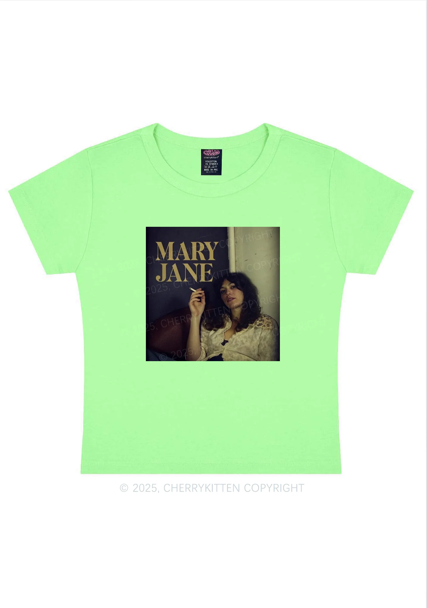 Smoking Woman Y2K Baby Tee Cherrykitten - Image 12