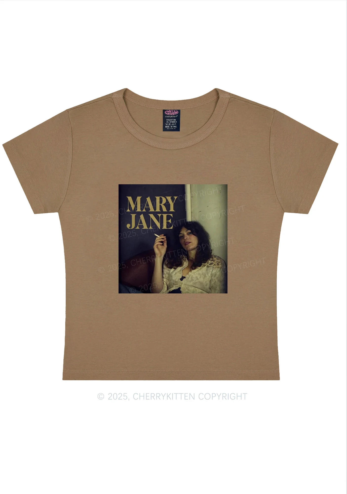 Smoking Woman Y2K Baby Tee Cherrykitten - Image 9