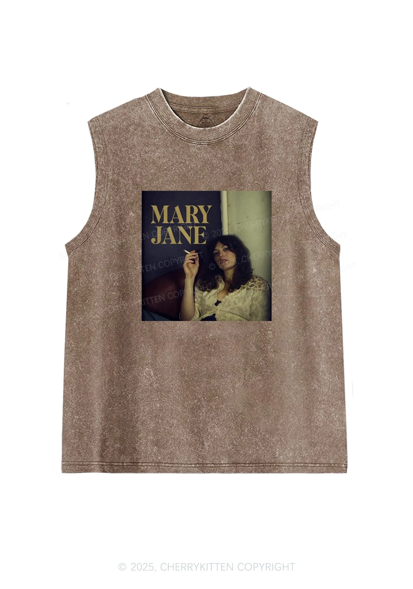Smoking Woman Y2K Washed Tank Cherrykitten - Image 6