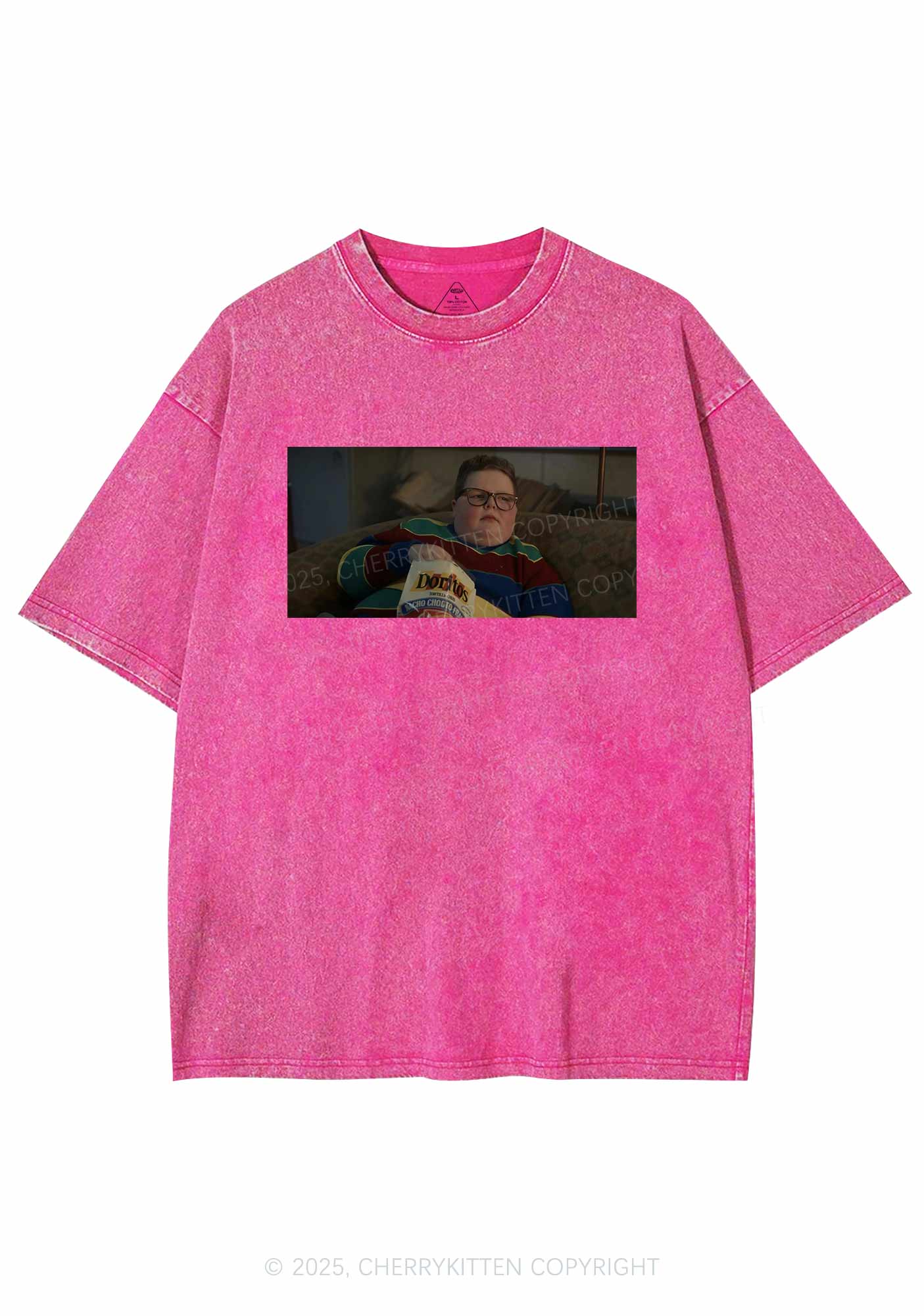 Snack Break Y2K Shirts Washed Tee Cherrykitten - Image 4