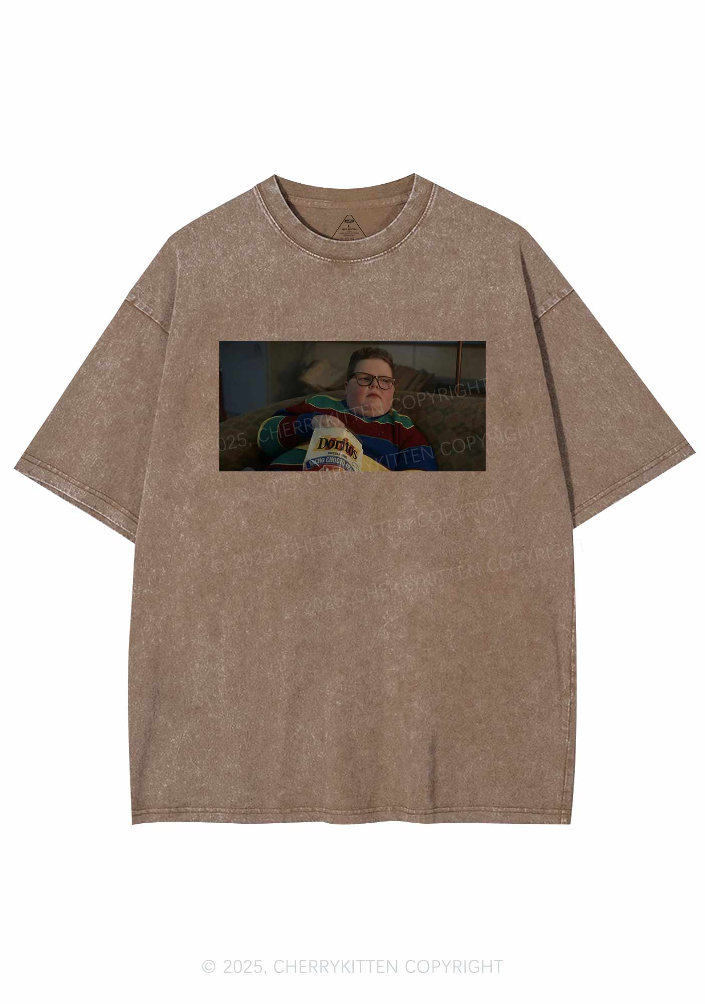 Snack Break Y2K Shirts Washed Tee Cherrykitten - Image 6