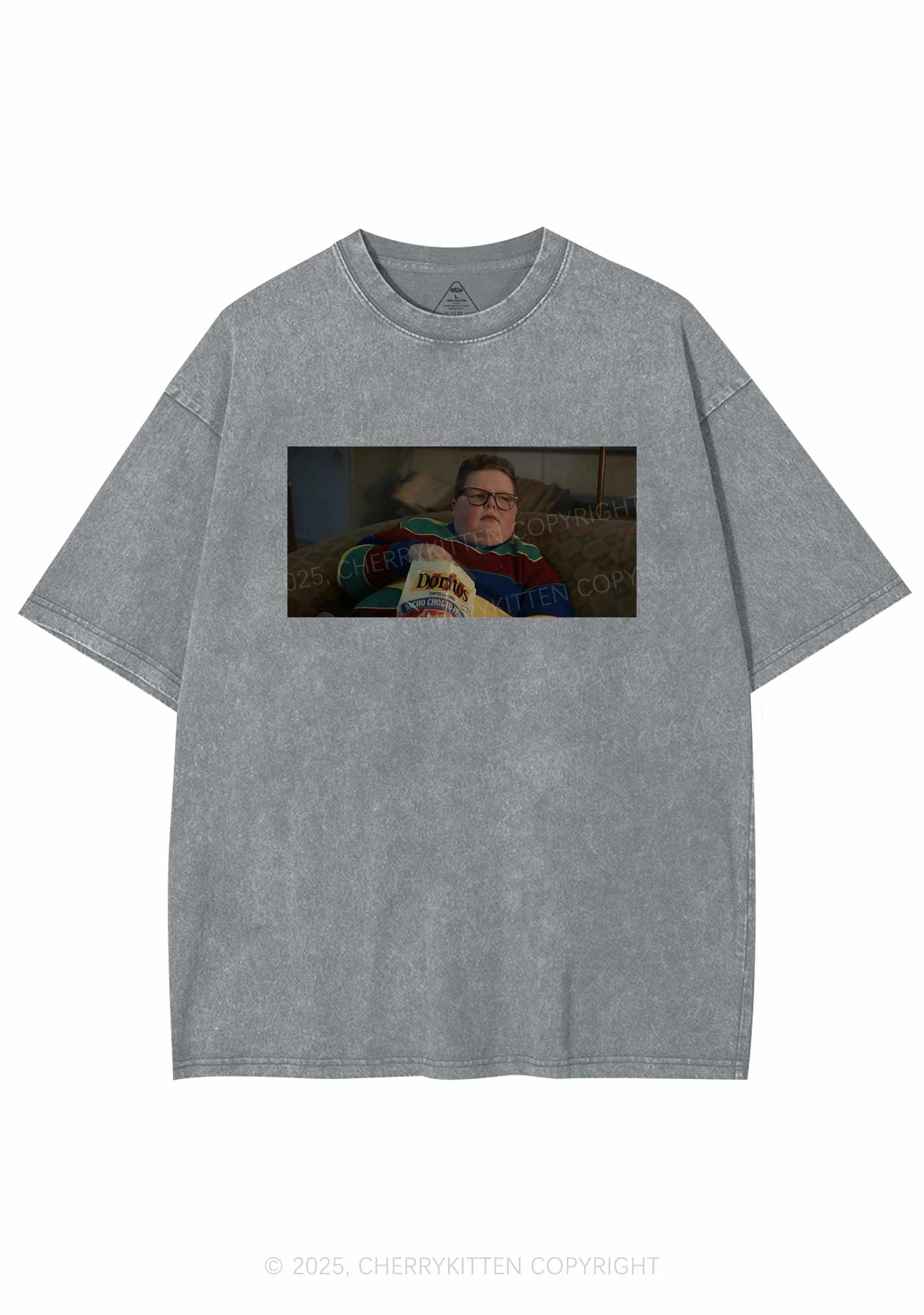 Snack Break Y2K Shirts Washed Tee Cherrykitten - Image 7