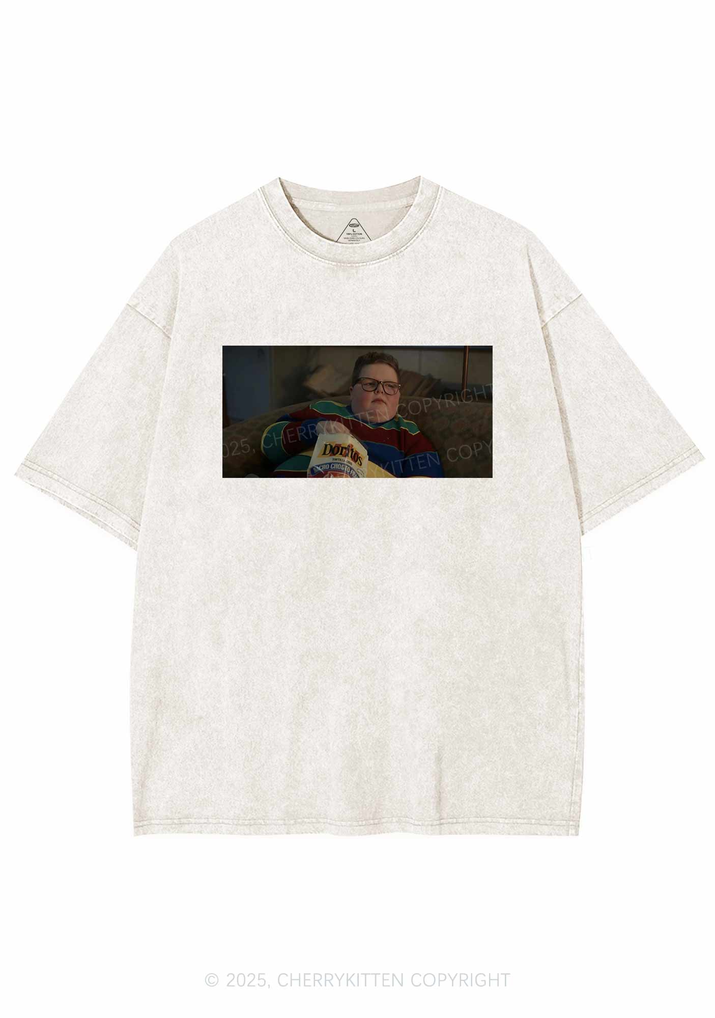 Snack Break Y2K Shirts Washed Tee Cherrykitten - Image 8