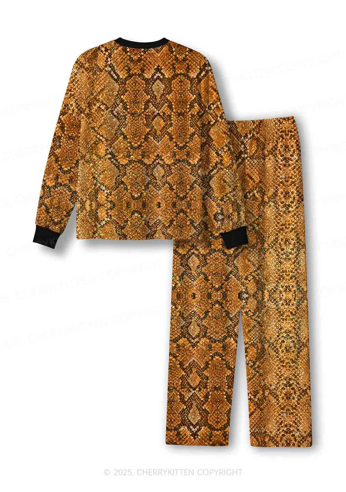 Snake Pattern Y2K Print Long Sleeve Pajama Set Cherrykitten - Image 3