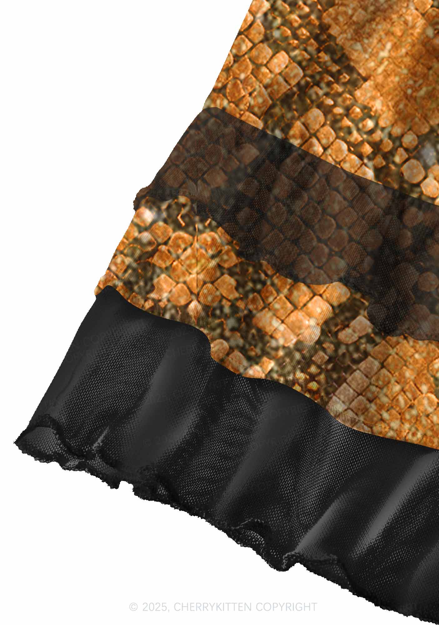 Snake Pattern Y2K Print Mini Layered Skirt Cherrykitten - Image 3