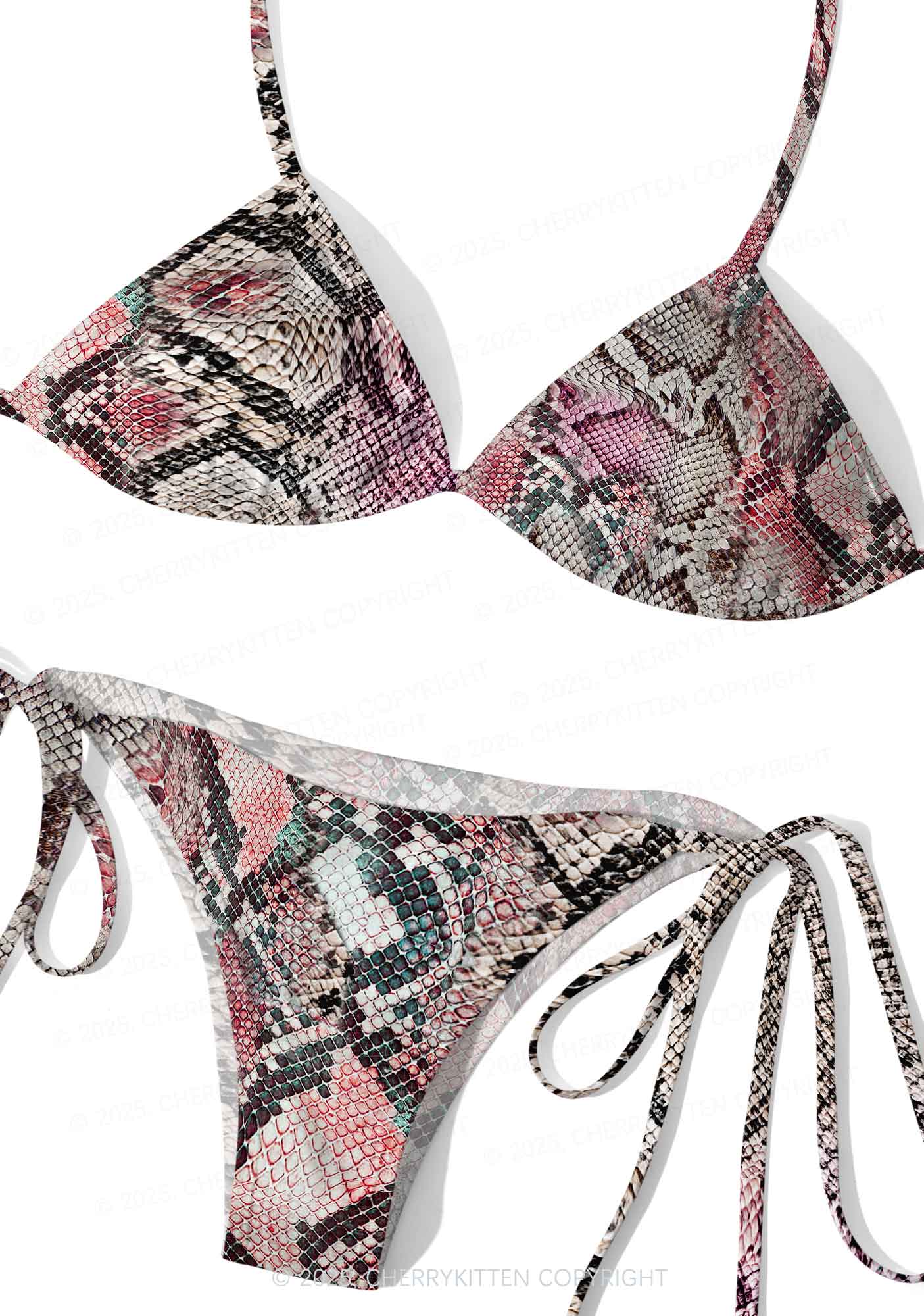 Snake Skin Pattern Y2K Print Bikini Set Cherrykitten - Image 2