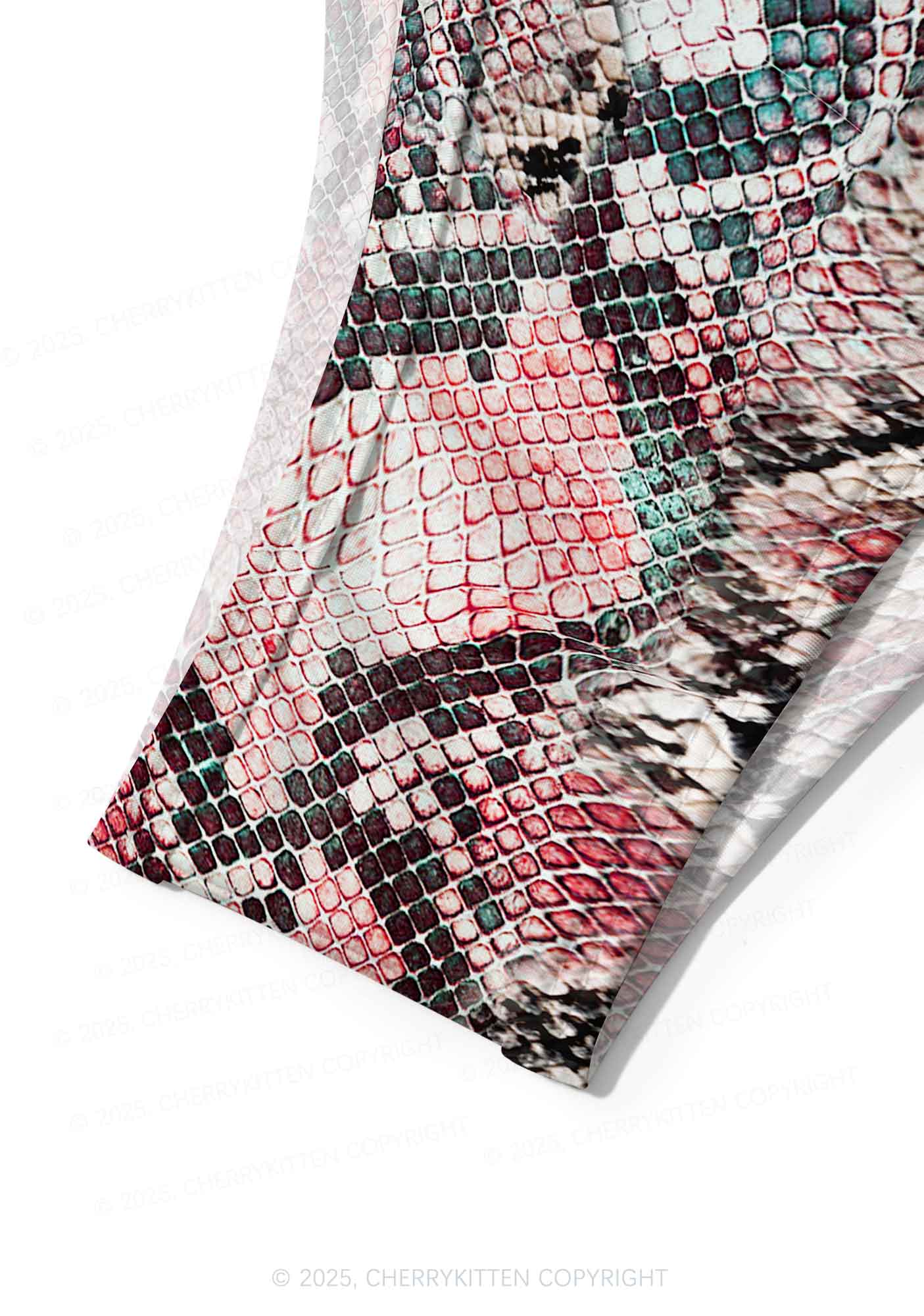 Snake Skin Pattern Y2K Print Bikini Set Cherrykitten - Image 3