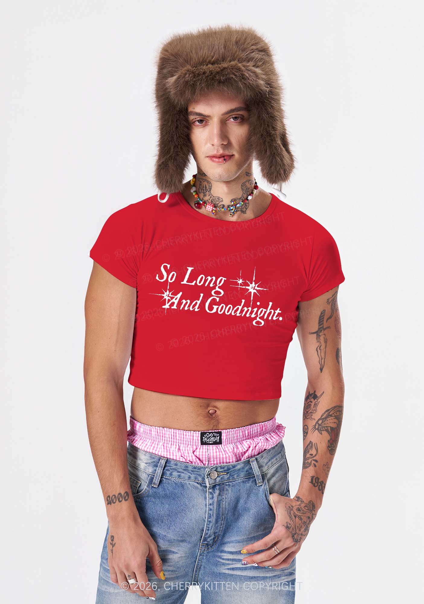 So Long And Goodnight Y2K Baby Tee Cherrykitten - Image 2