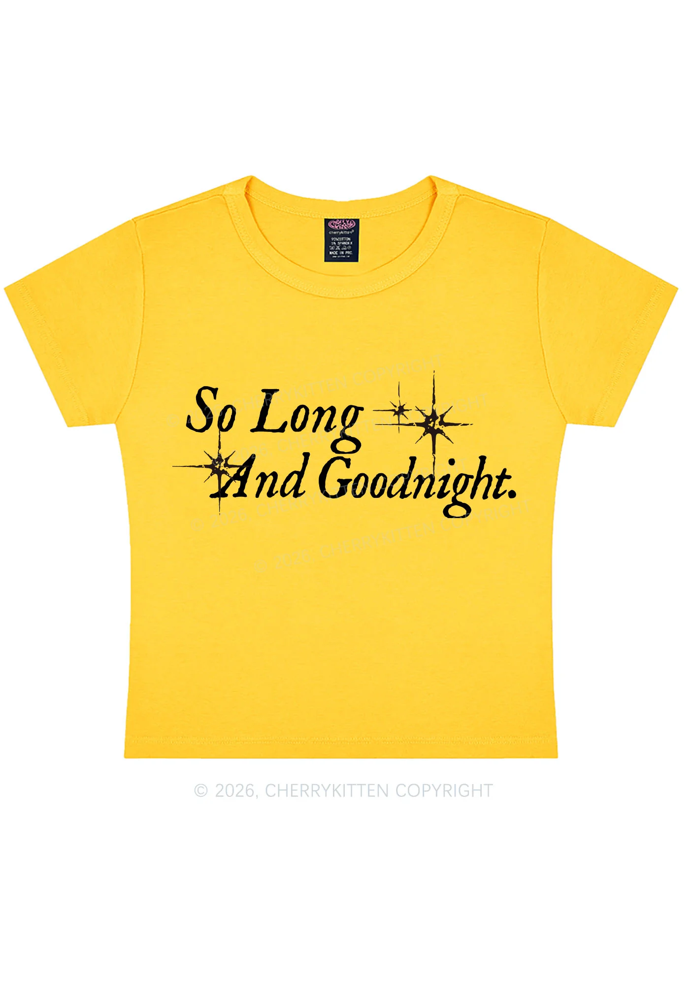 So Long And Goodnight Y2K Baby Tee Cherrykitten - Image 3