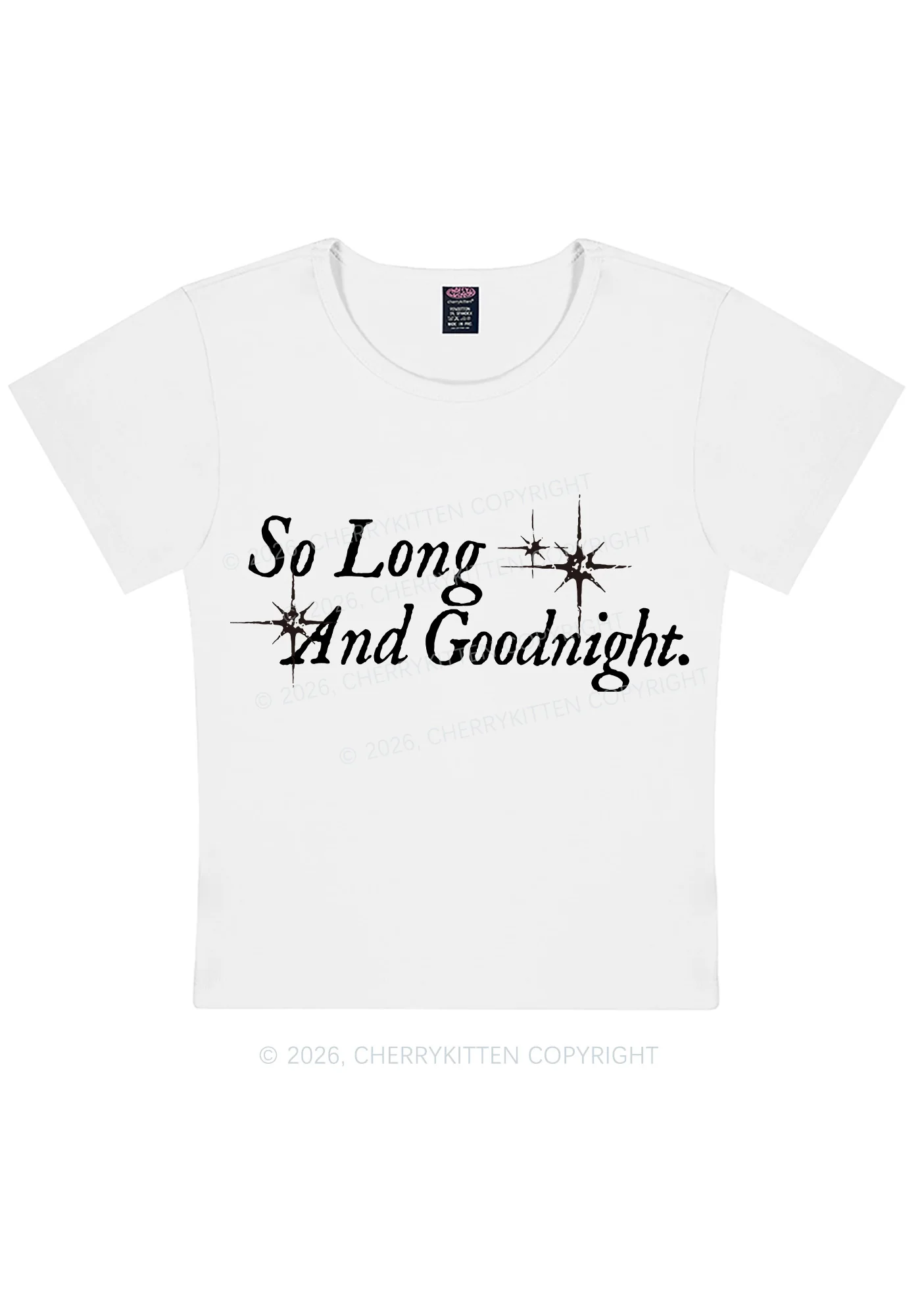 So Long And Goodnight Y2K Baby Tee Cherrykitten - Image 5