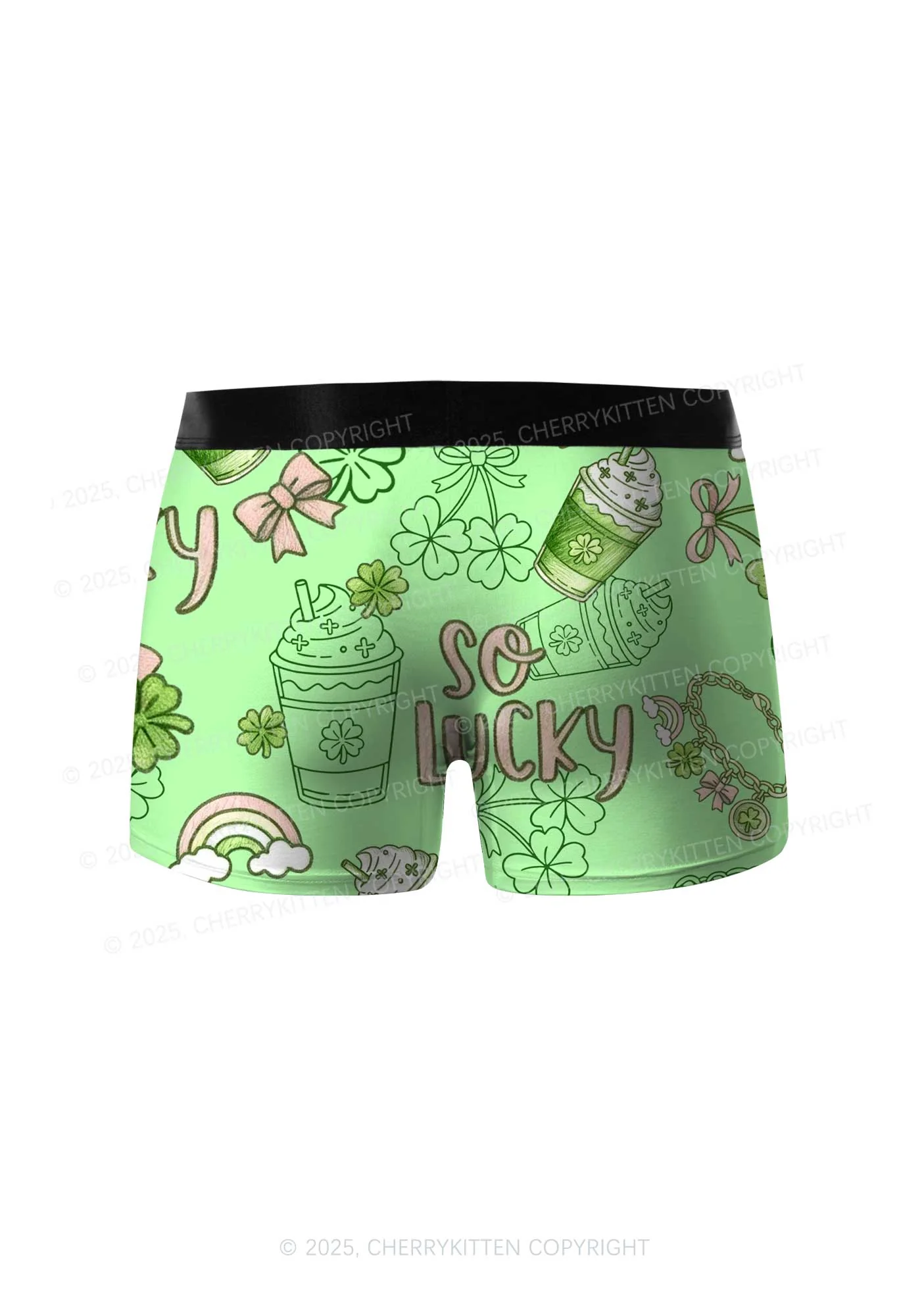 So Lucky Vibes St Patricks Y2K Print Men Boxer Briefs Cherrykitten - Image 2