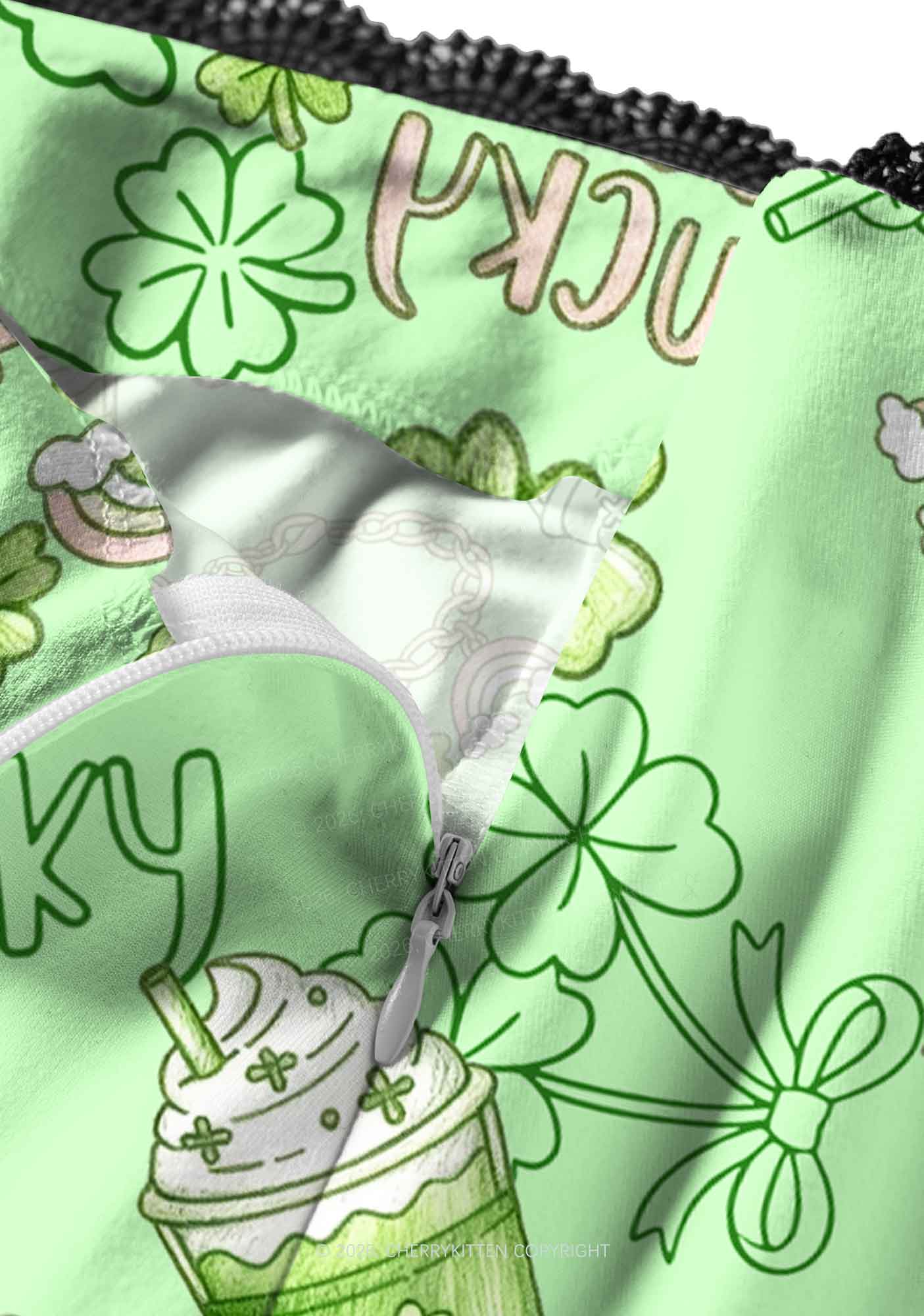 So Lucky Vibes St Patricks Y2K Print Midi Skirt Cherrykitten - Image 3