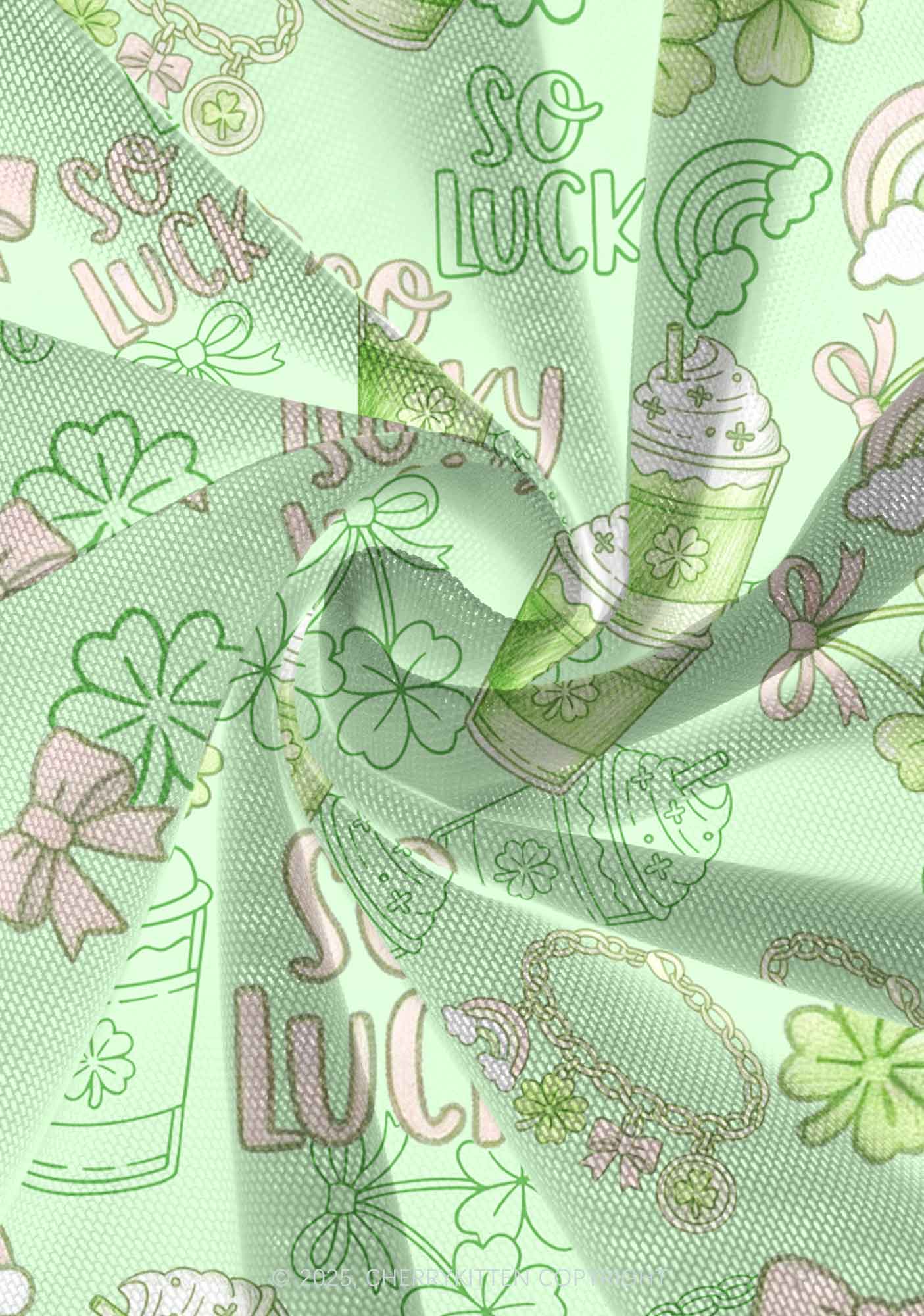 So Lucky Vibes St Patricks Y2K Print Mini Layered Skirt Cherrykitten - Image 3