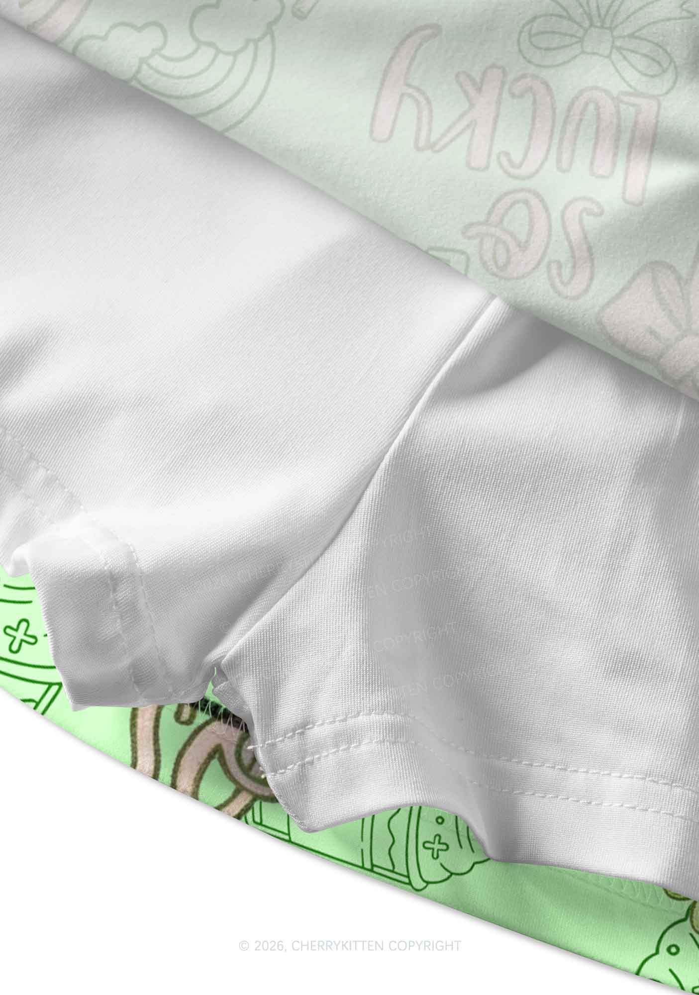 So Lucky Vibes St Patricks Y2K Print Mini Skirt Cherrykitten - Image 4