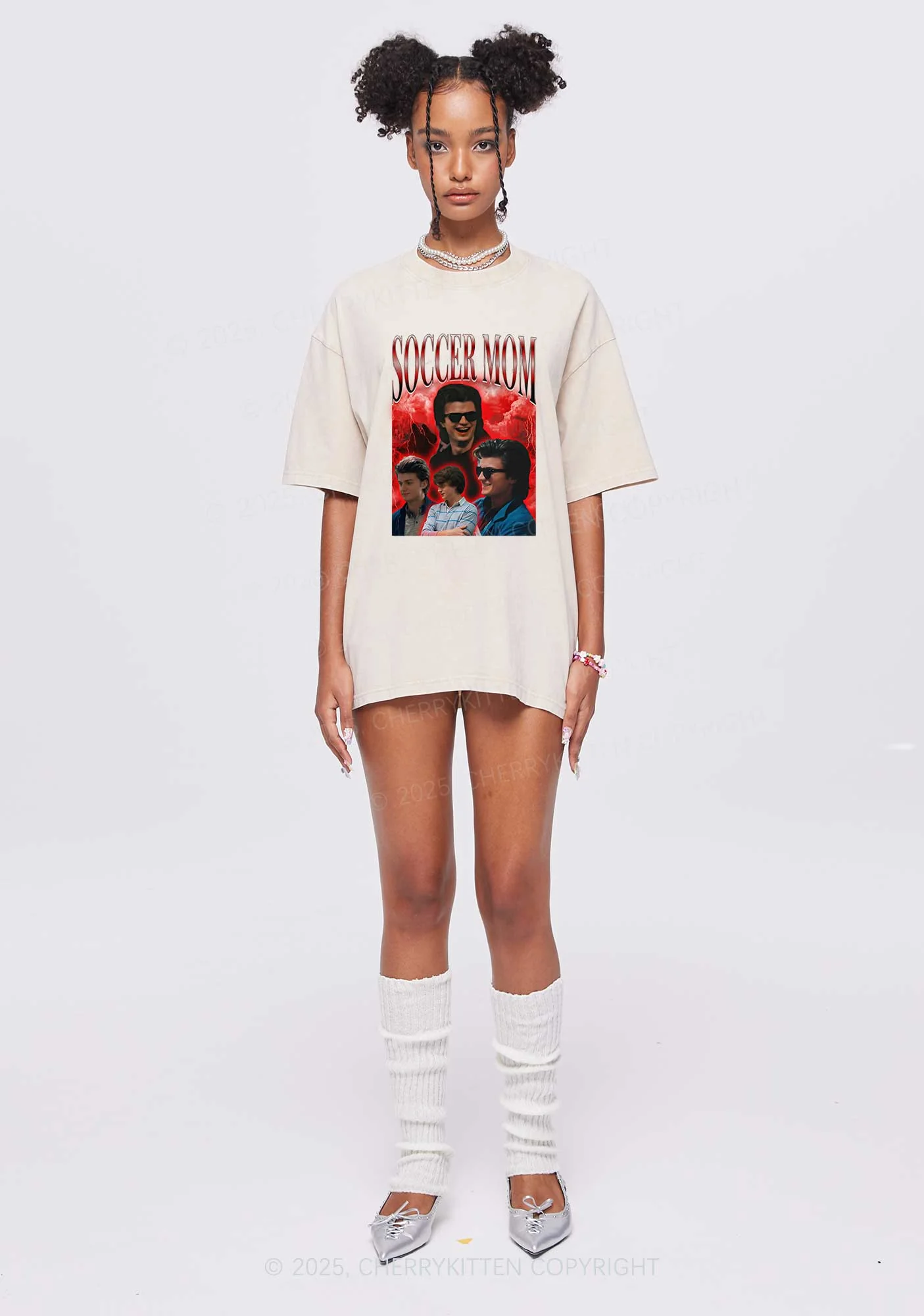 Soccer Mom Y2K Shirts Washed Tee Cherrykitten - Image 2