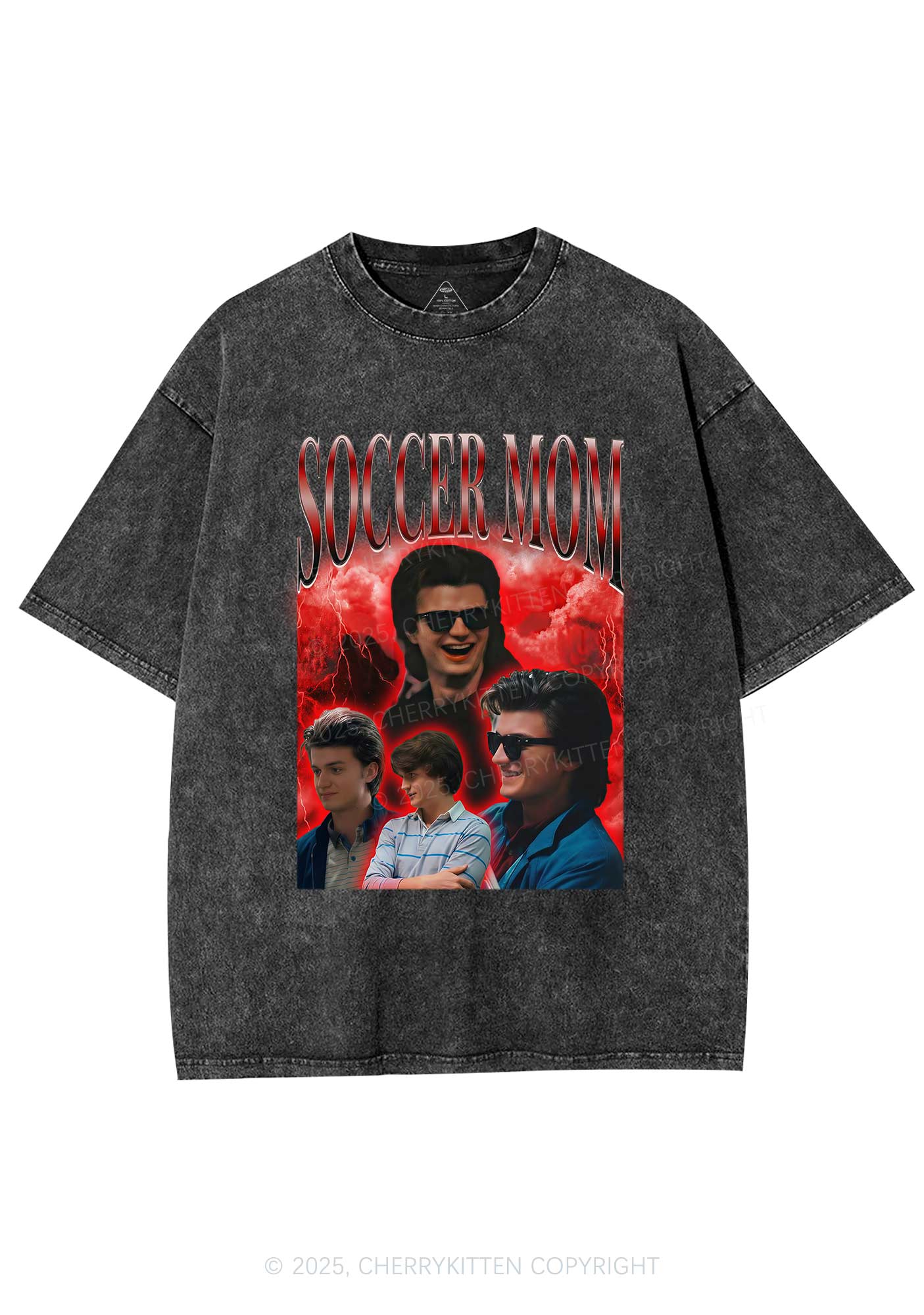 Soccer Mom Y2K Shirts Washed Tee Cherrykitten - Image 3
