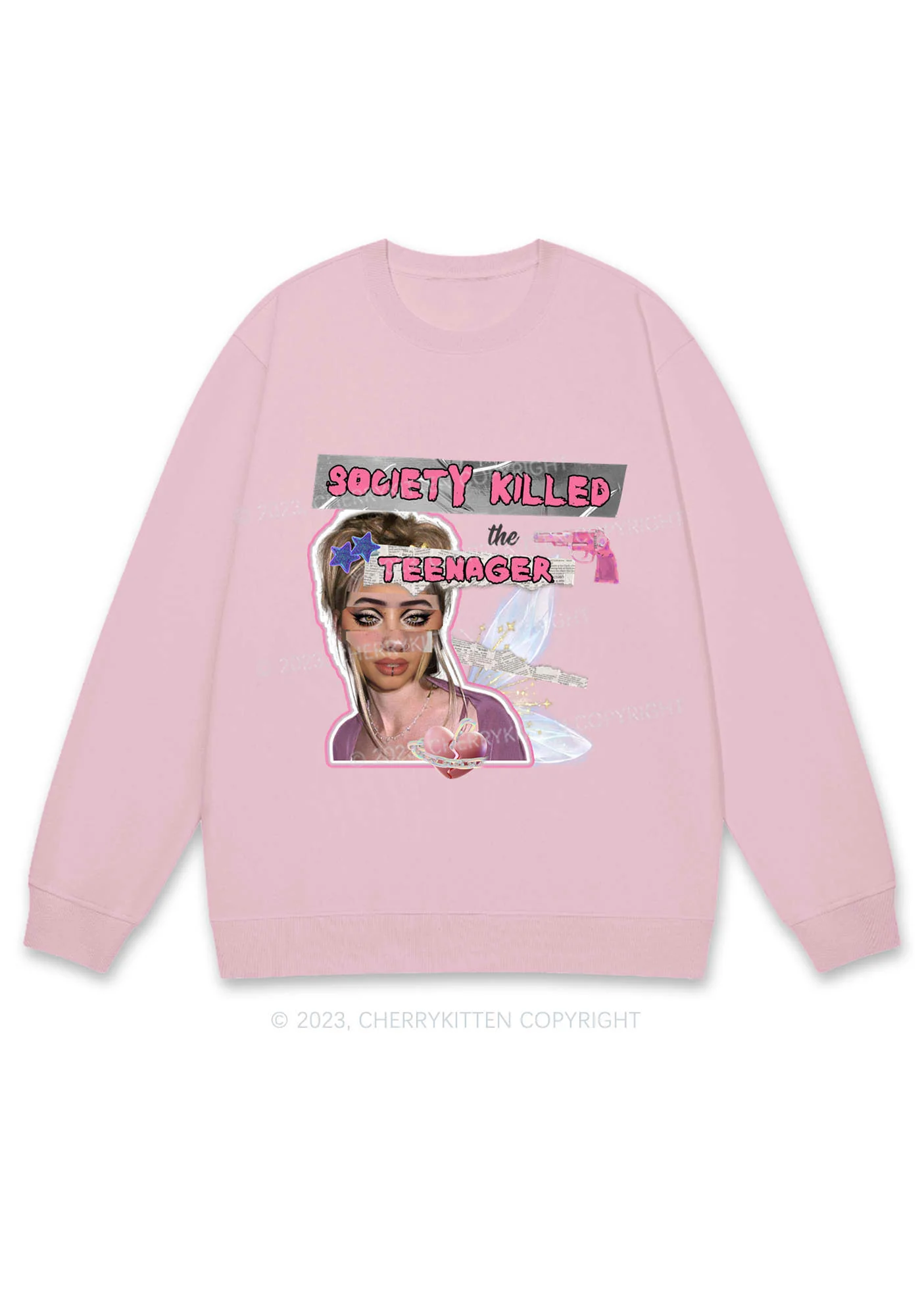 Society Killed The Teenager Y2K Sweatshirt Cherrykitten - Image 6