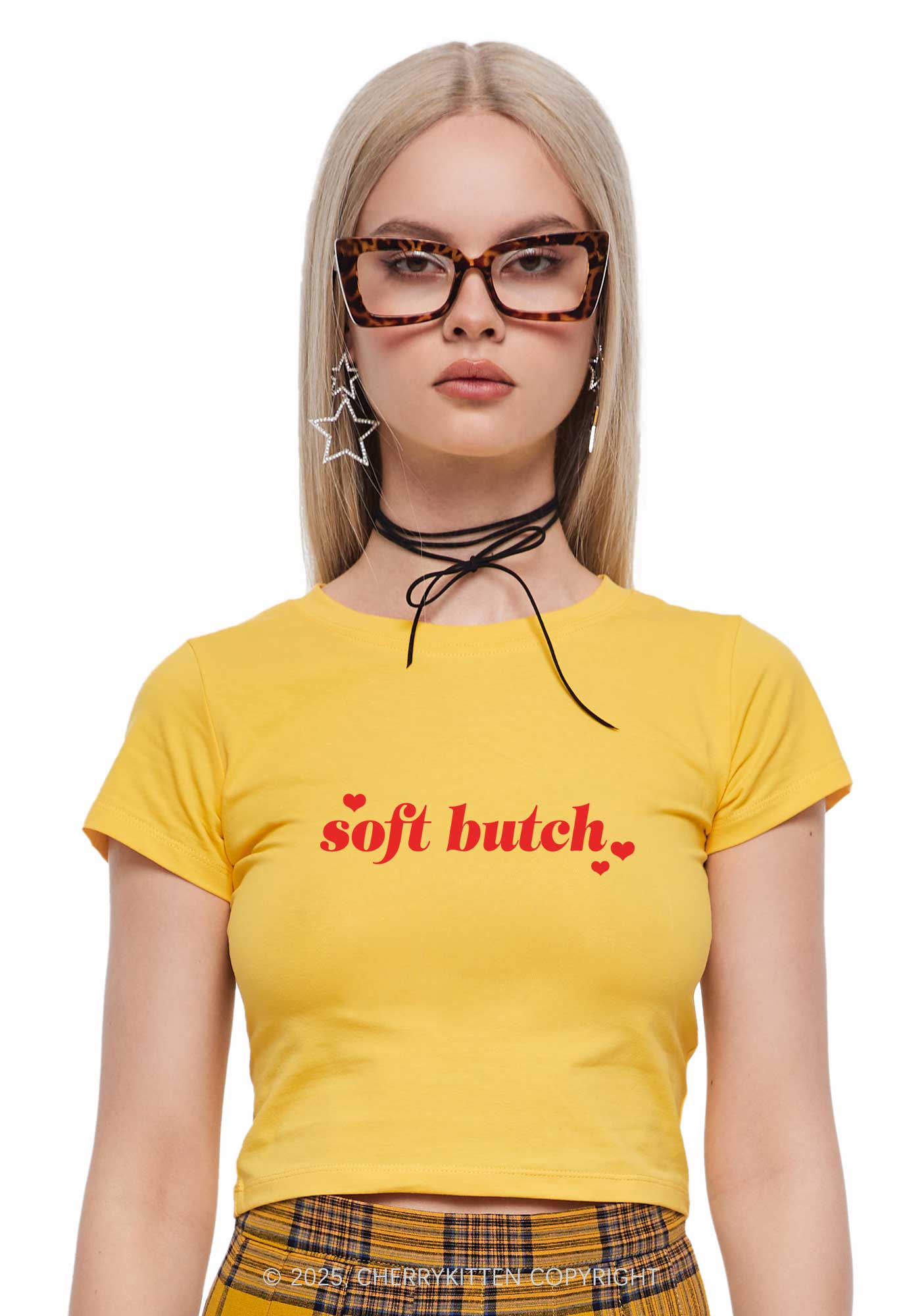 Soft Butch Y2K Baby Tee Cherrykitten - Image 2