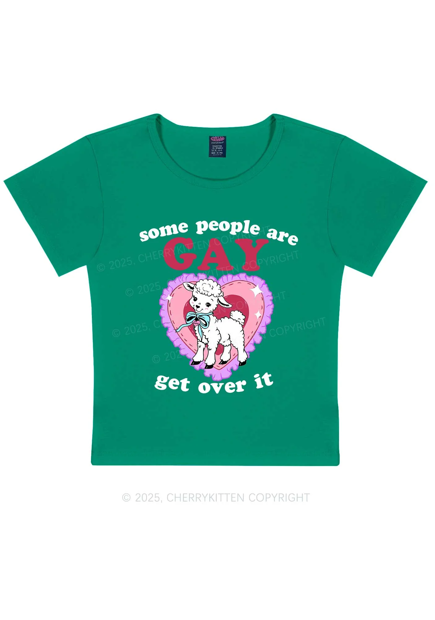 Some People Are Gay Pride Y2K Baby Tee Cherrykitten - Image 11