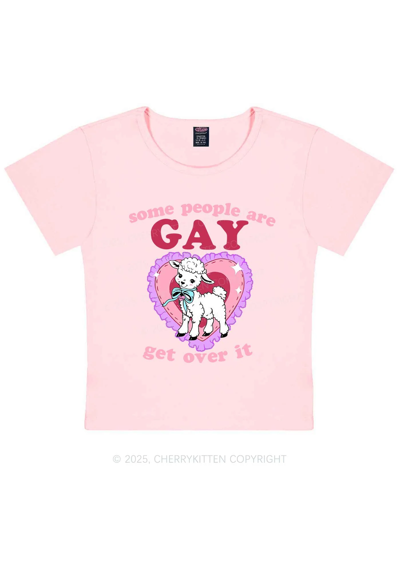 Some People Are Gay Pride Y2K Baby Tee Cherrykitten - Image 12