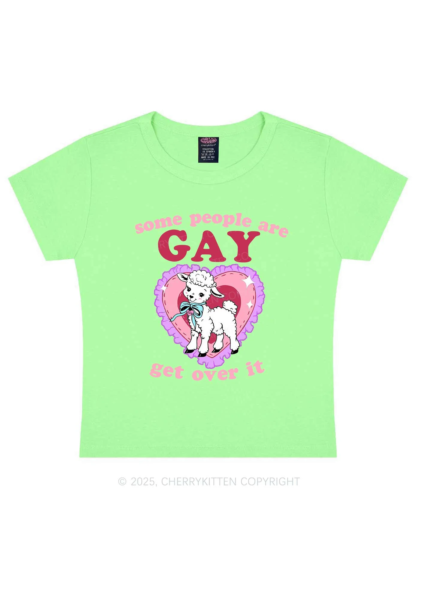 Some People Are Gay Pride Y2K Baby Tee Cherrykitten - Image 13