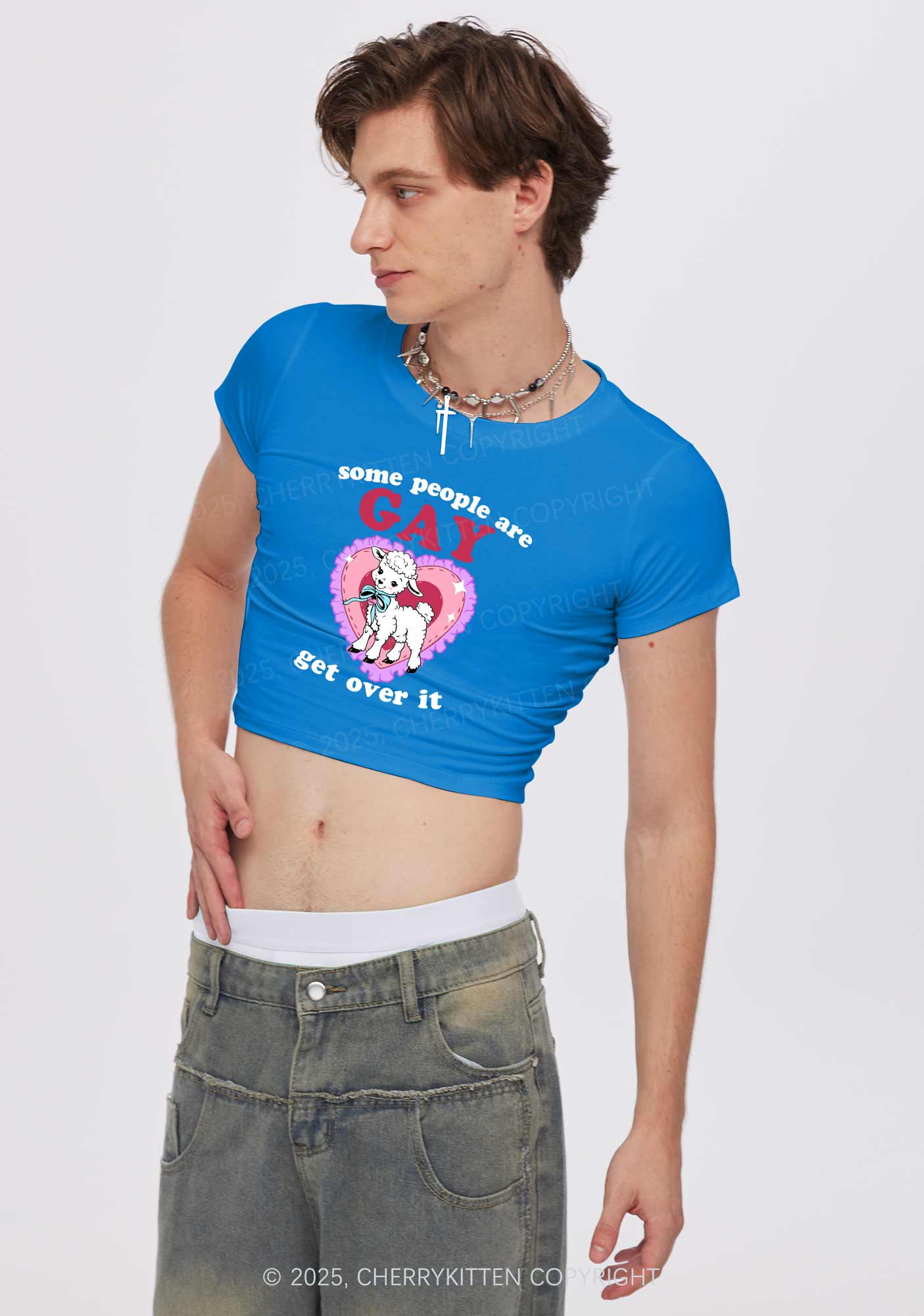 Some People Are Gay Pride Y2K Baby Tee Cherrykitten - Image 3