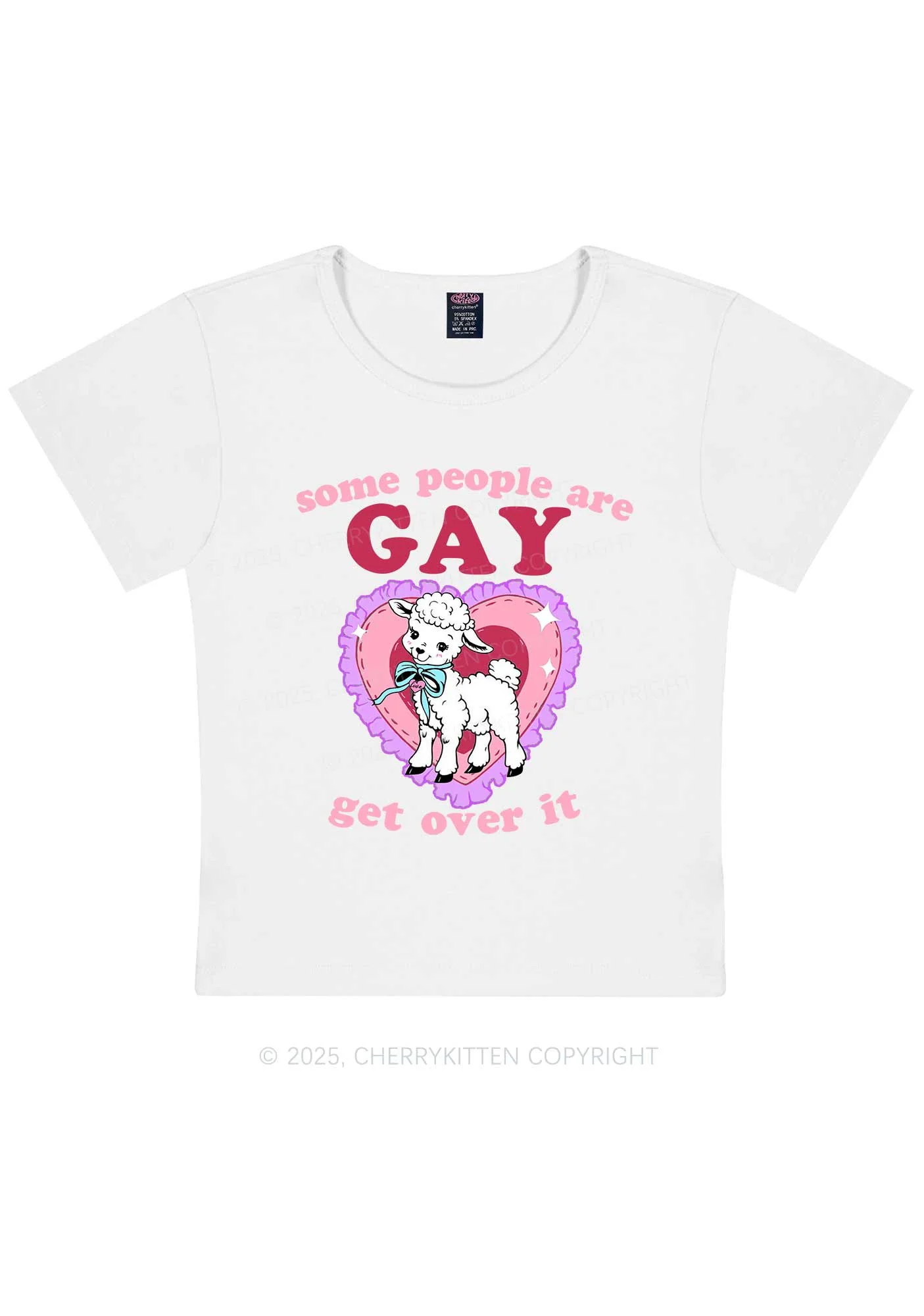 Some People Are Gay Pride Y2K Baby Tee Cherrykitten - Image 4