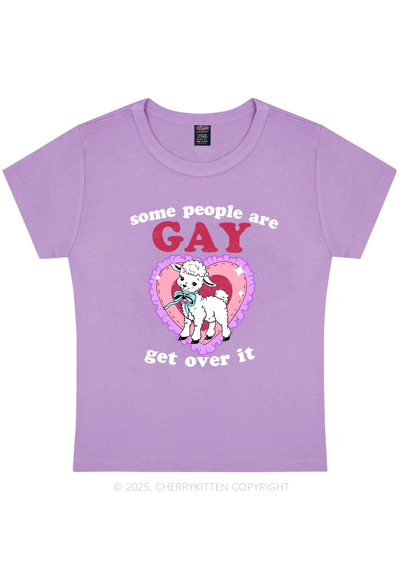Some People Are Gay Pride Y2K Baby Tee Cherrykitten - Image 5