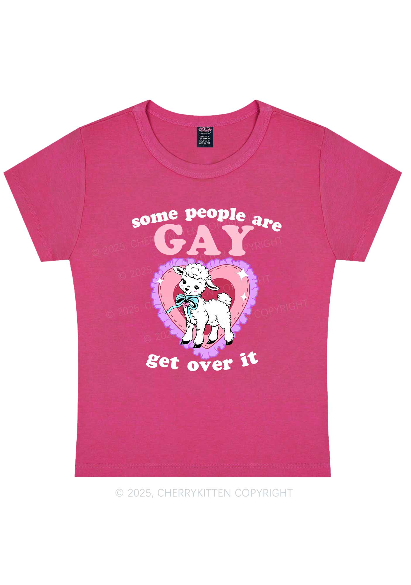 Some People Are Gay Pride Y2K Baby Tee Cherrykitten - Image 6