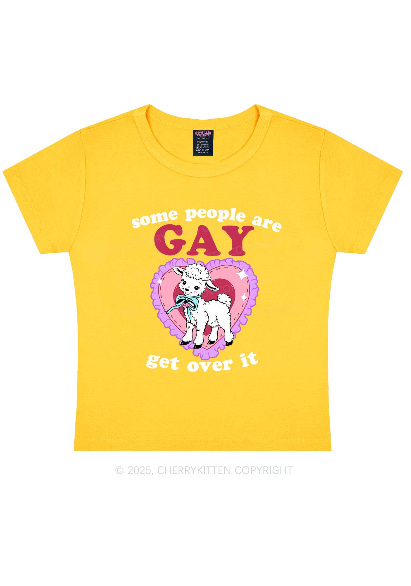 Some People Are Gay Pride Y2K Baby Tee Cherrykitten - Image 7