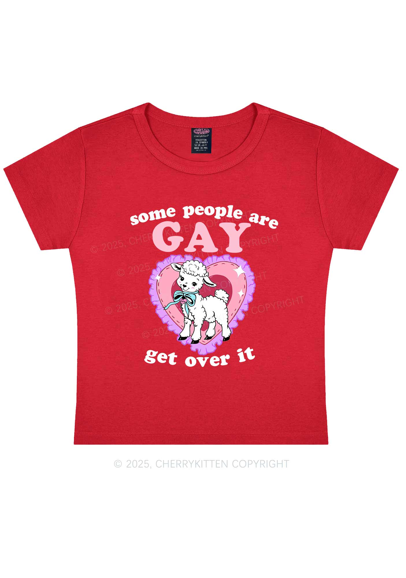 Some People Are Gay Pride Y2K Baby Tee Cherrykitten - Image 8