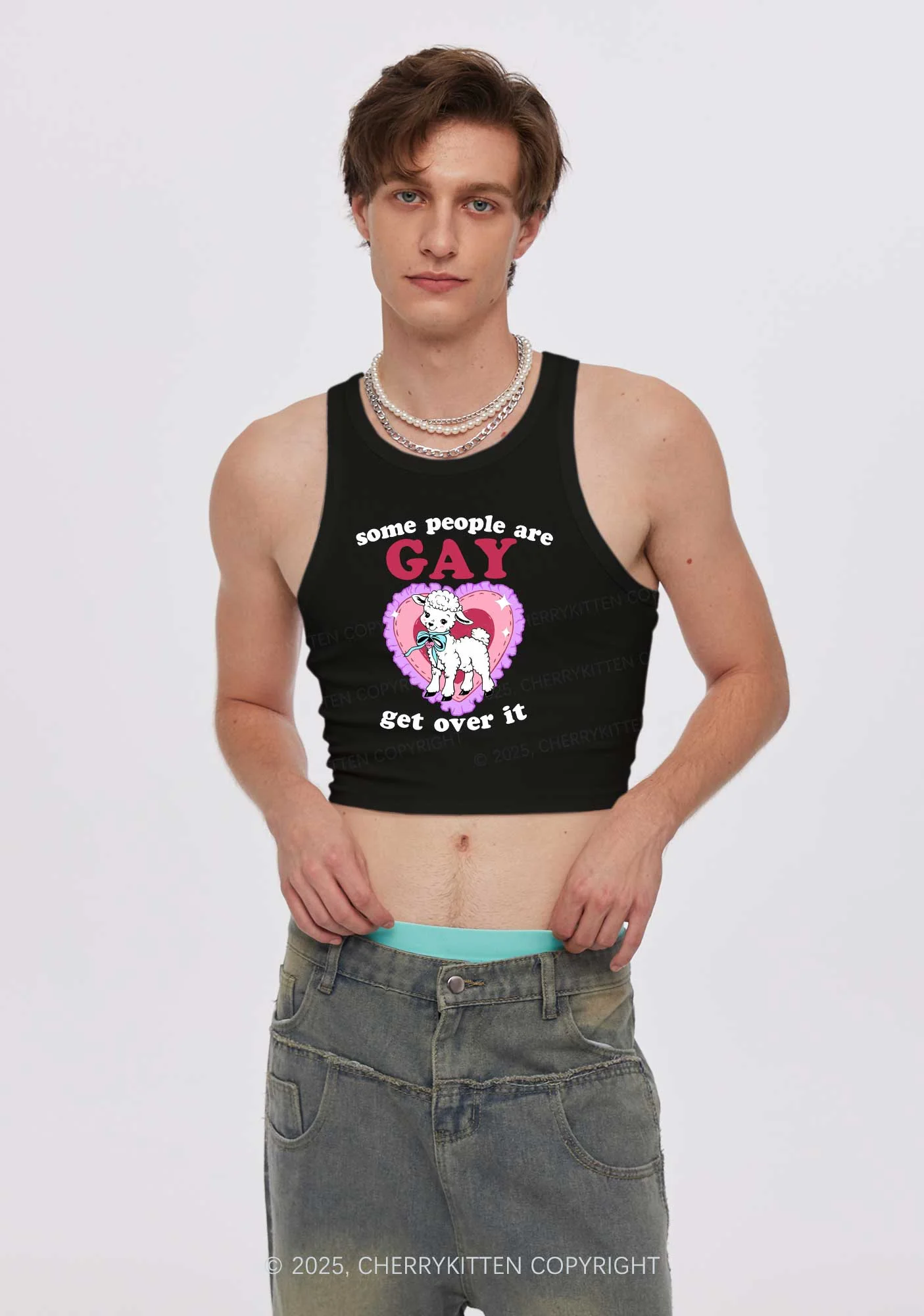 Some People Are Gay Pride Y2K Crop Tank Top Cherrykitten - Image 2