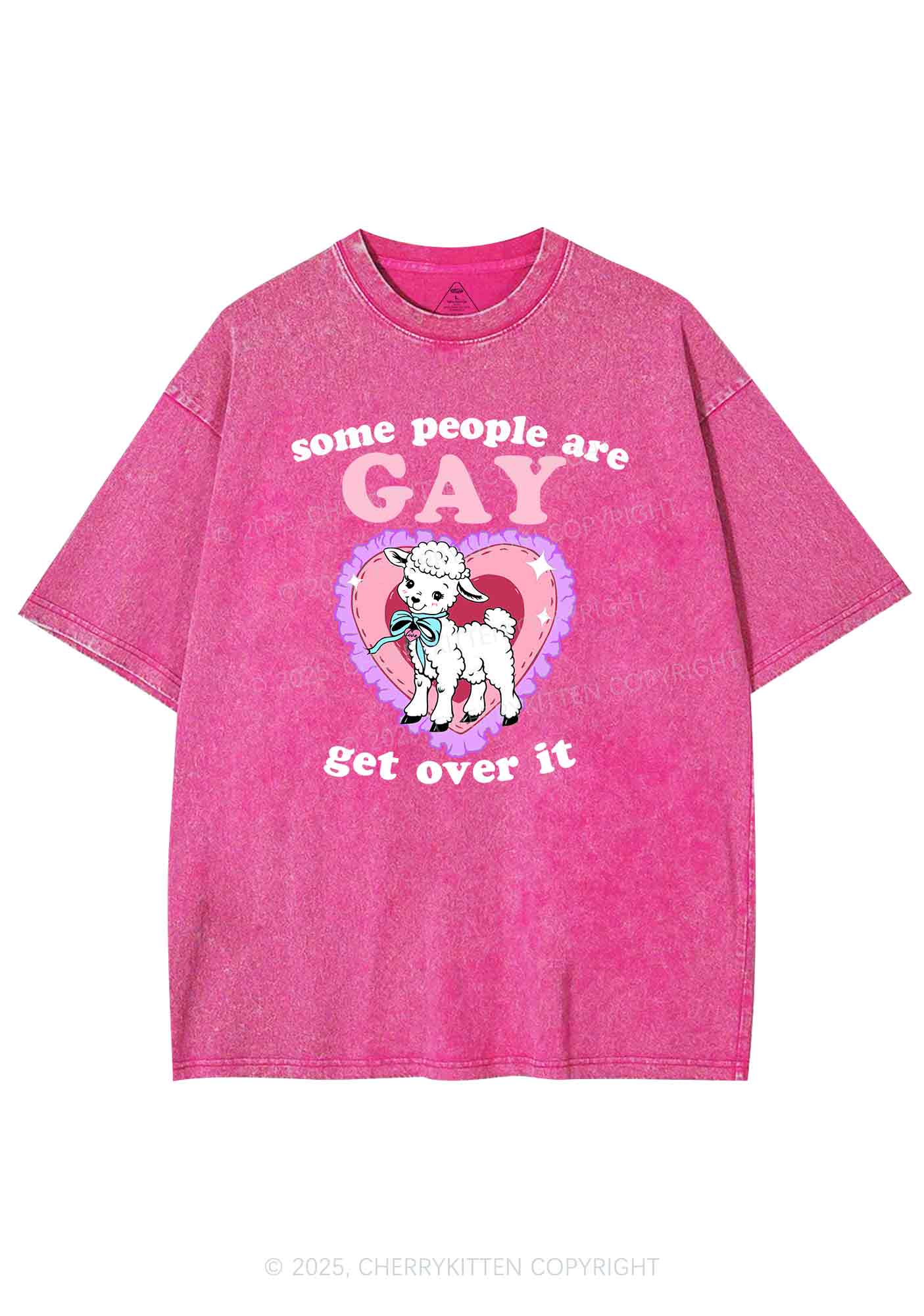 Some People Are Gay Pride Y2K Shirts Washed Tee Cherrykitten - Image 3